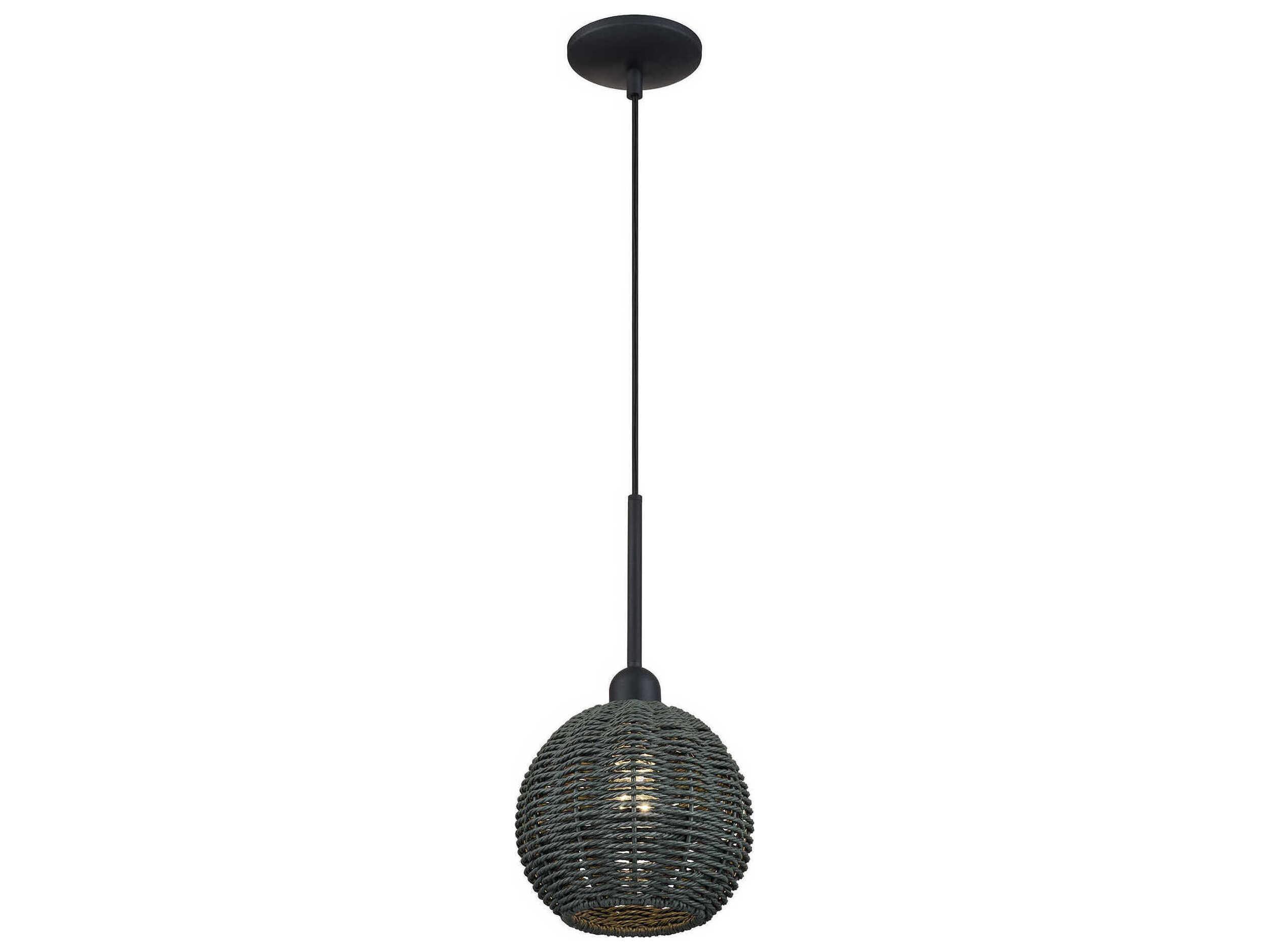 Livex Lighting Deluna 1-Light Black Globe Mini Pendant