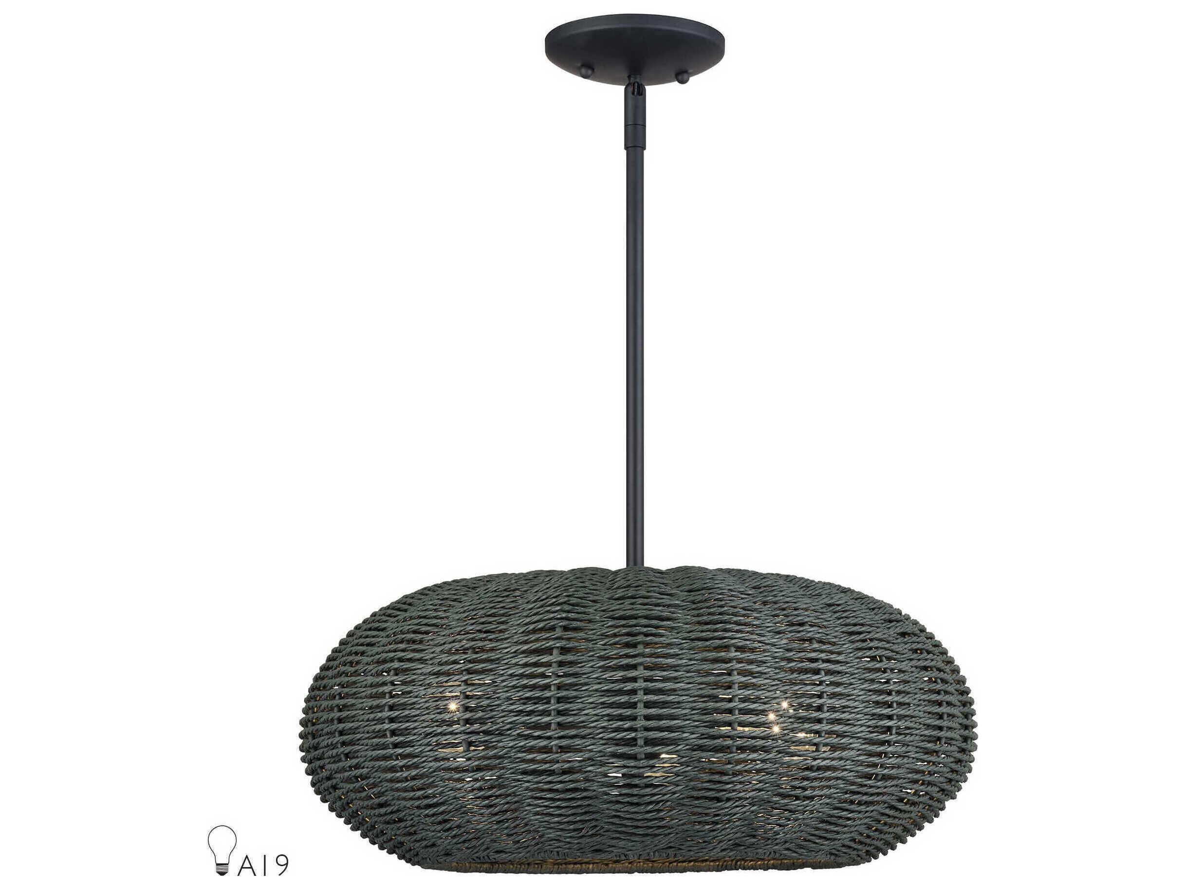 Livex Lighting Deluna 3-Light Black Globe Pendant