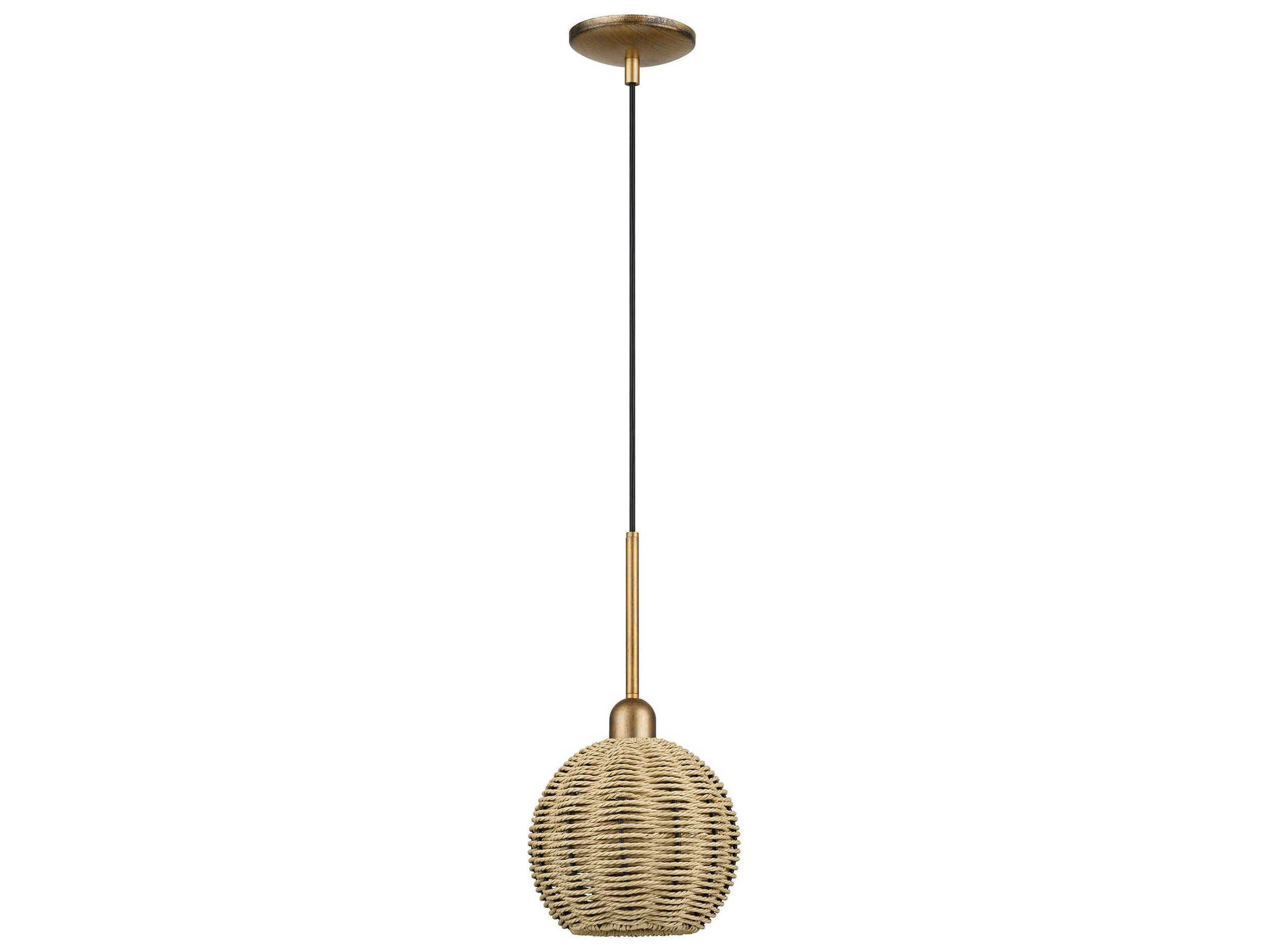 Livex Lighting Summervine 1-Light Antique Gold Leaf Drum Mini Pendant