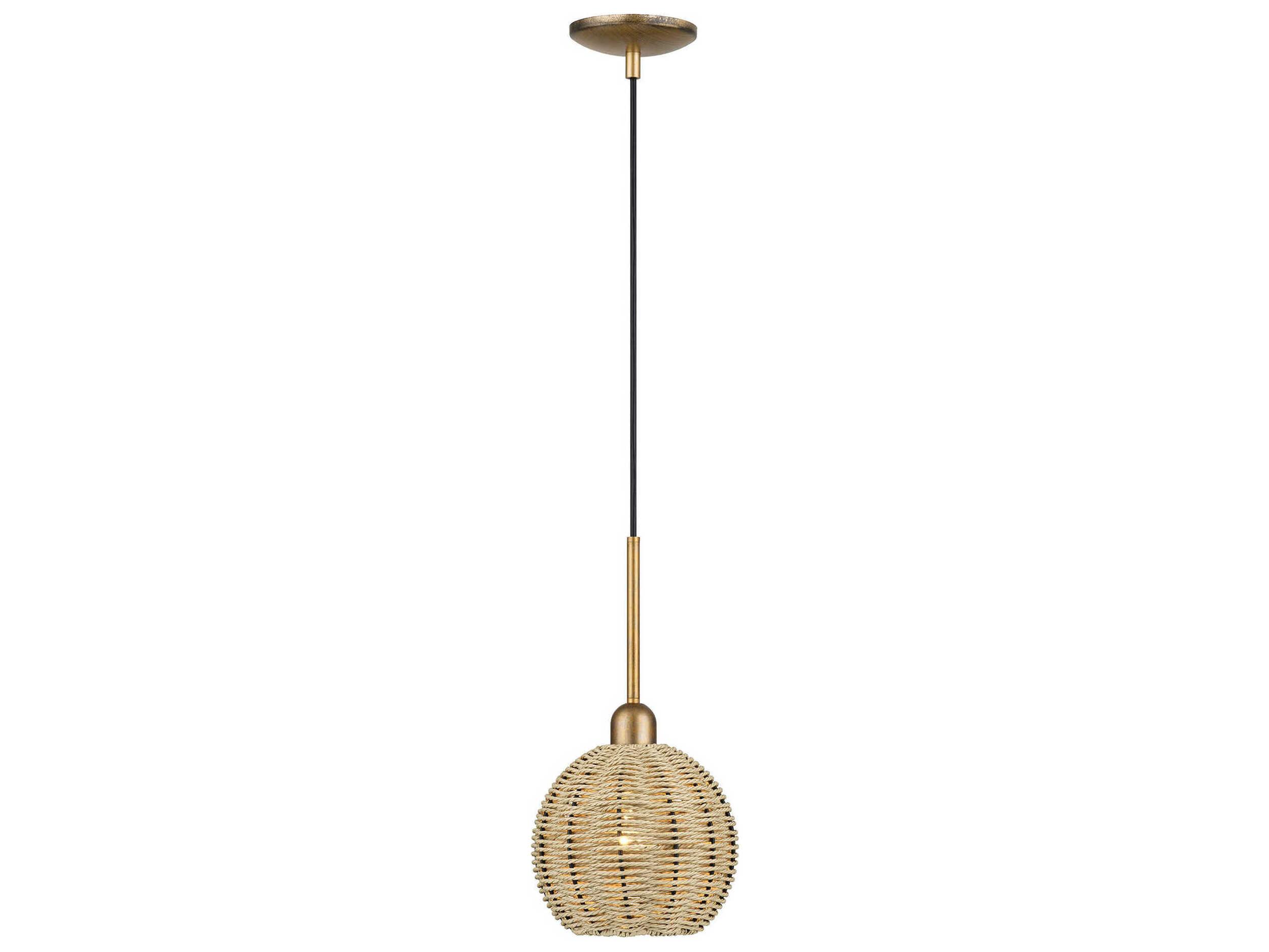 Livex Lighting Summervine 1-Light Antique Gold Leaf Drum Mini Pendant