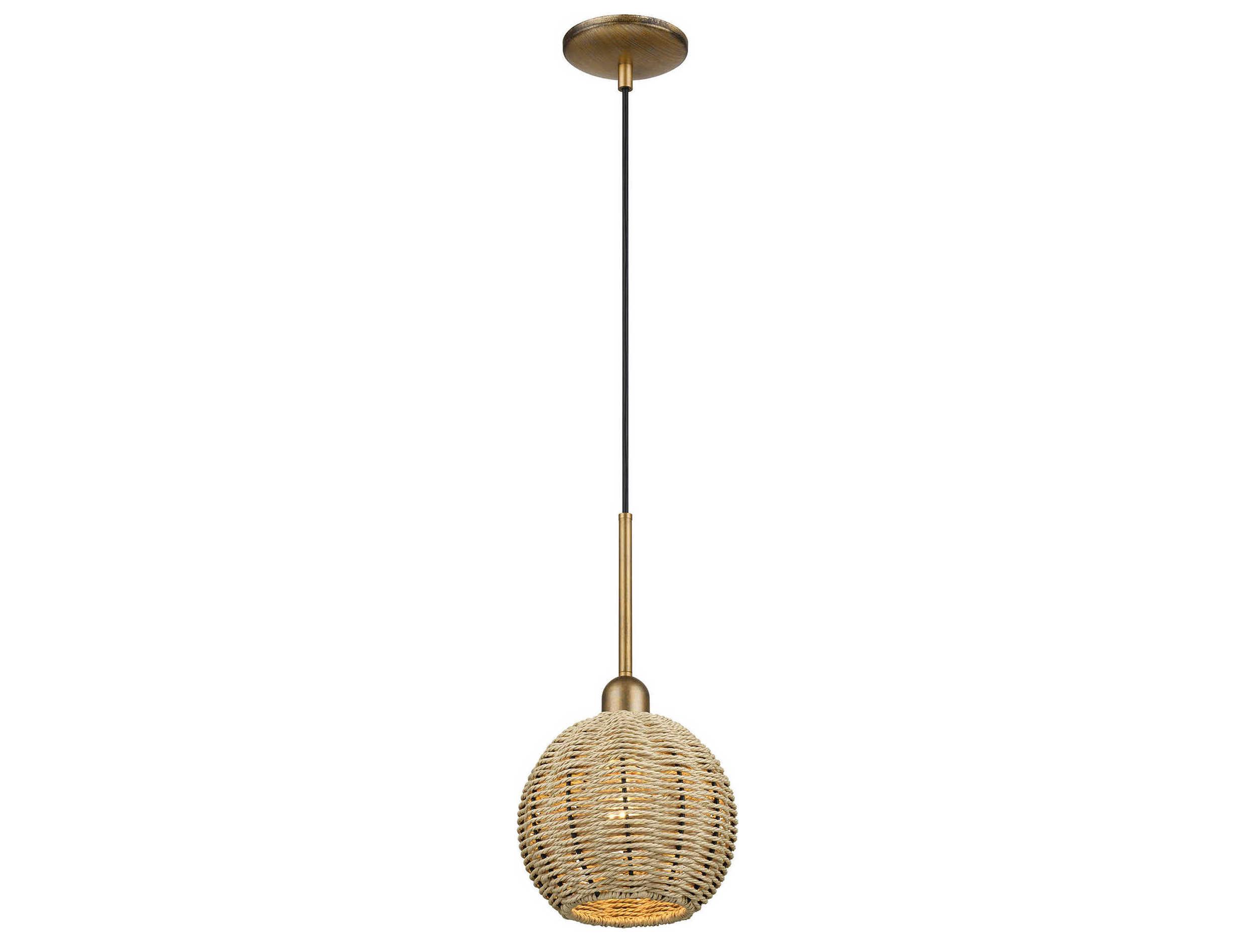Livex Lighting Summervine 1-Light Antique Gold Leaf Drum Mini Pendant