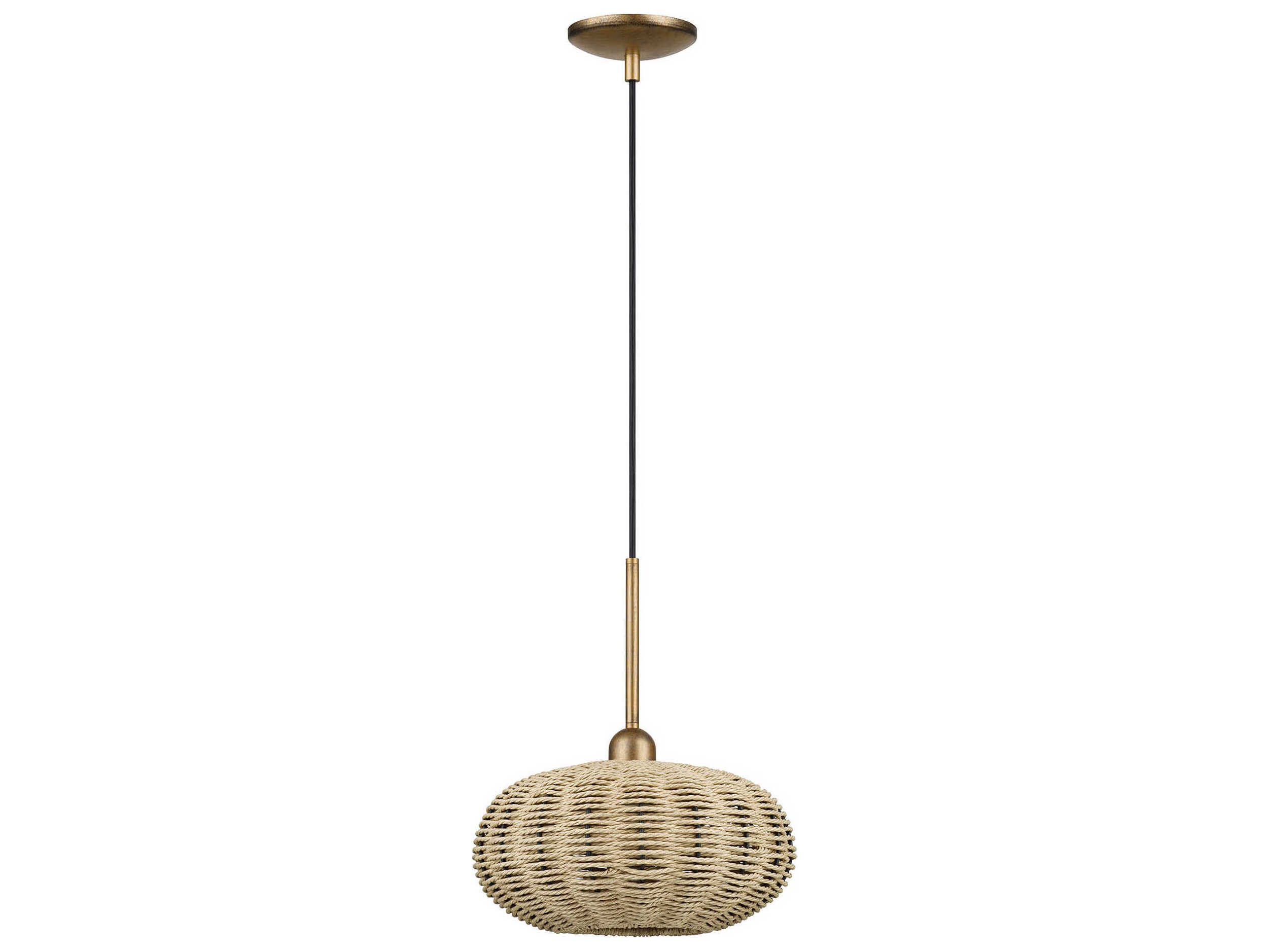 Livex Lighting Summervine 1-Light Antique Gold Leaf Drum Mini Pendant