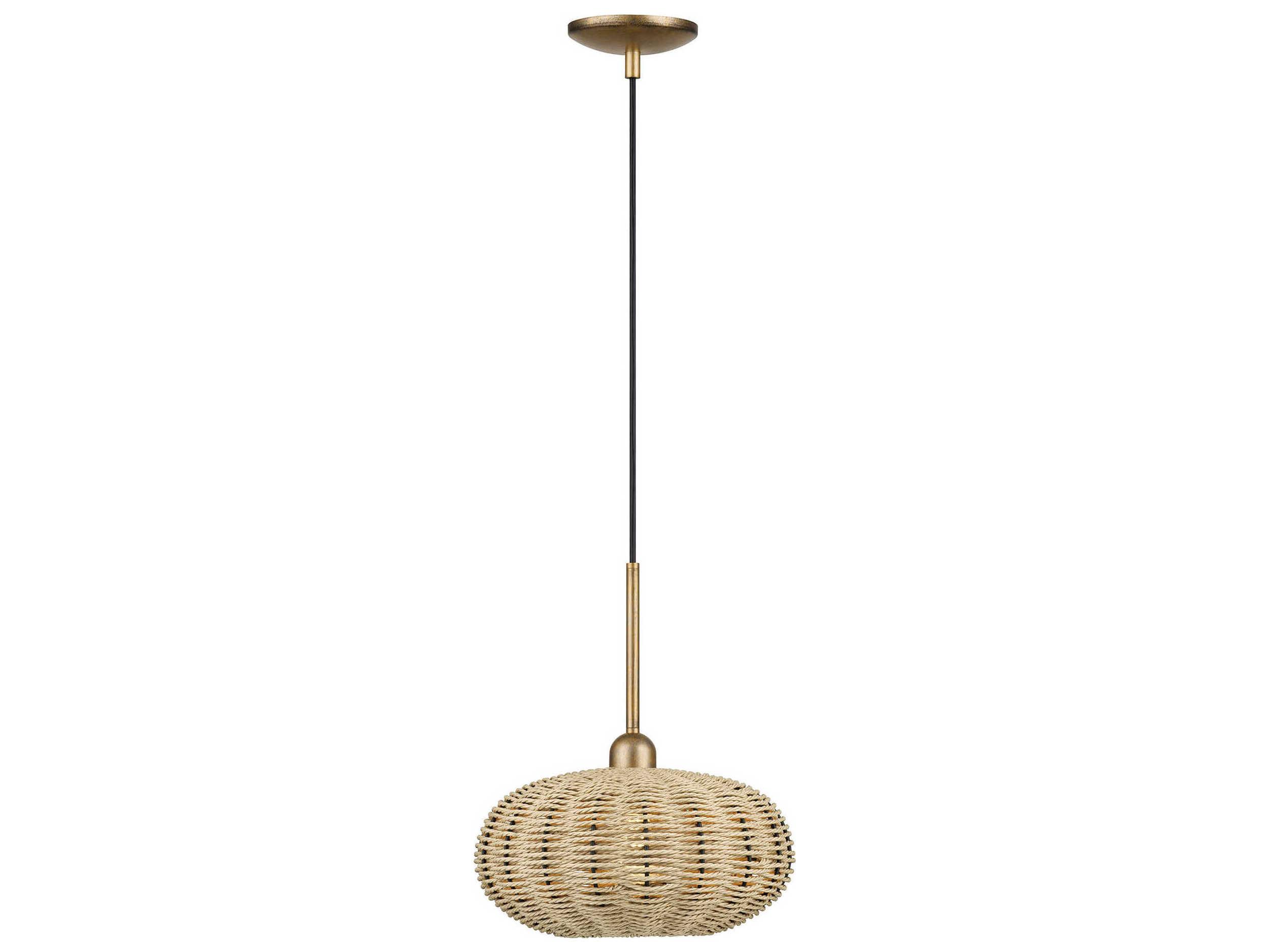 Livex Lighting Summervine 1-Light Antique Gold Leaf Drum Mini Pendant