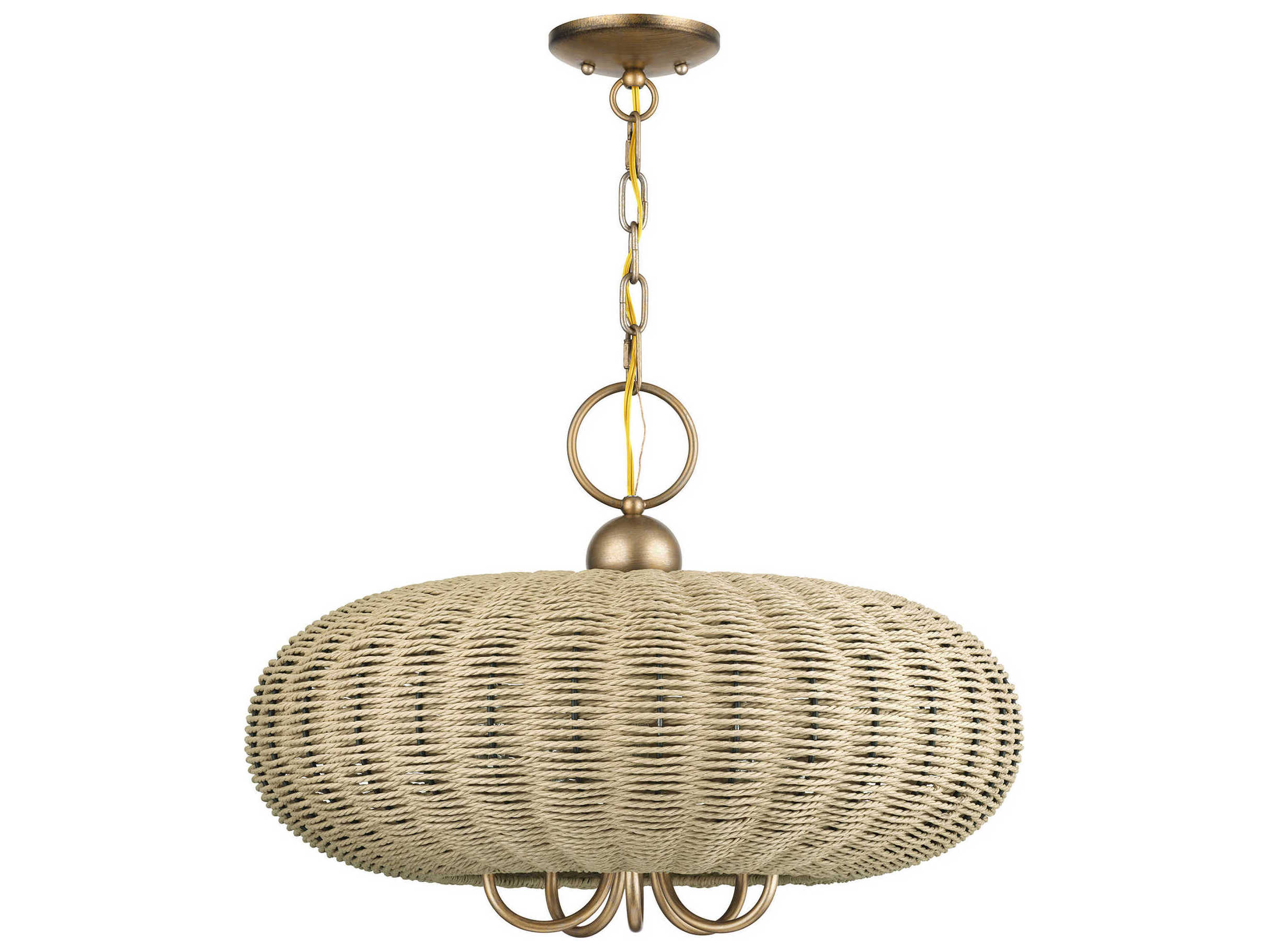 Livex Lighting Summervine 5-Light Antique Gold Leaf Linear Pendant