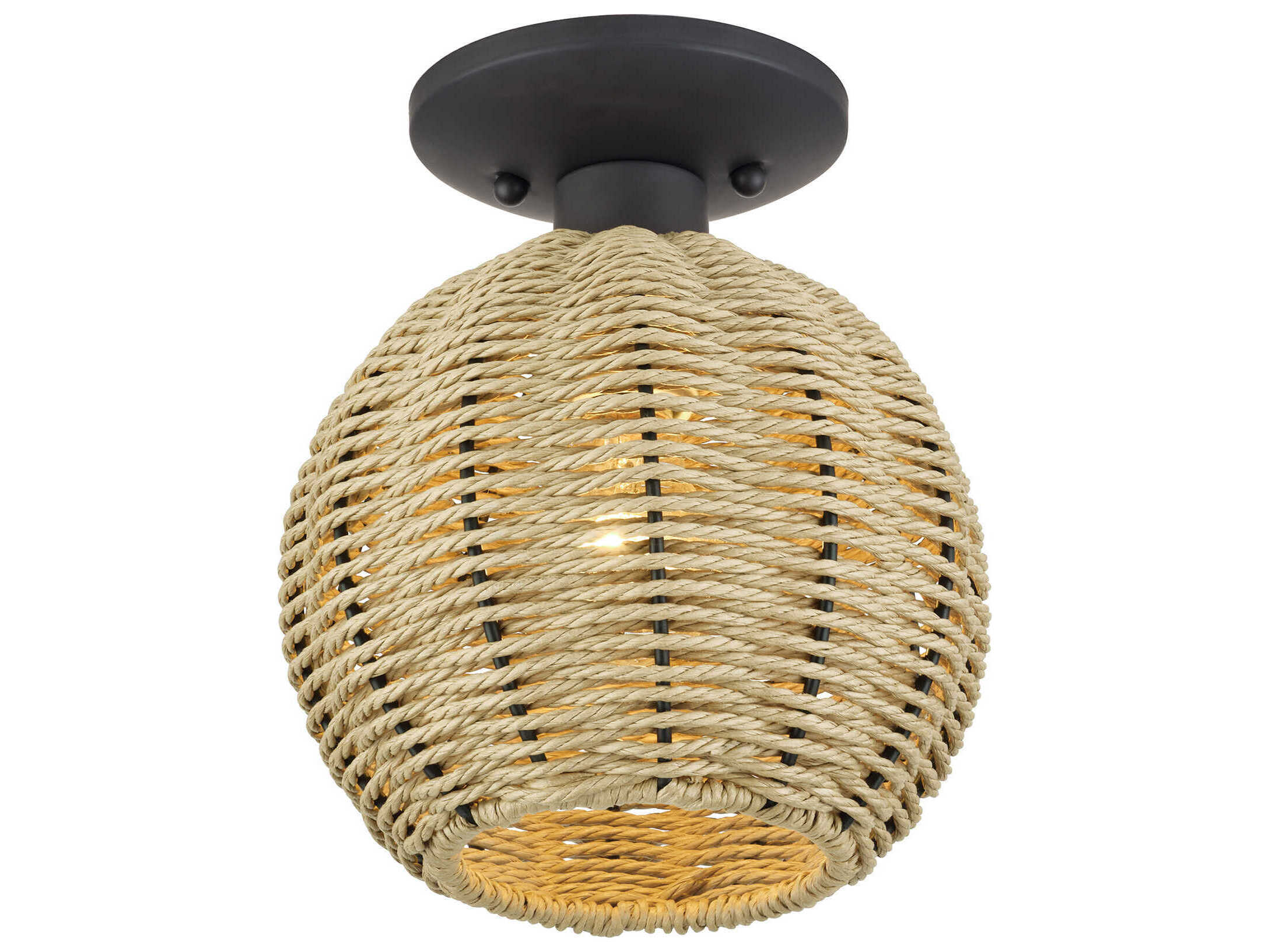 Livex Lighting Summervine 1-Light Bronze Drum Semi Flush Mount