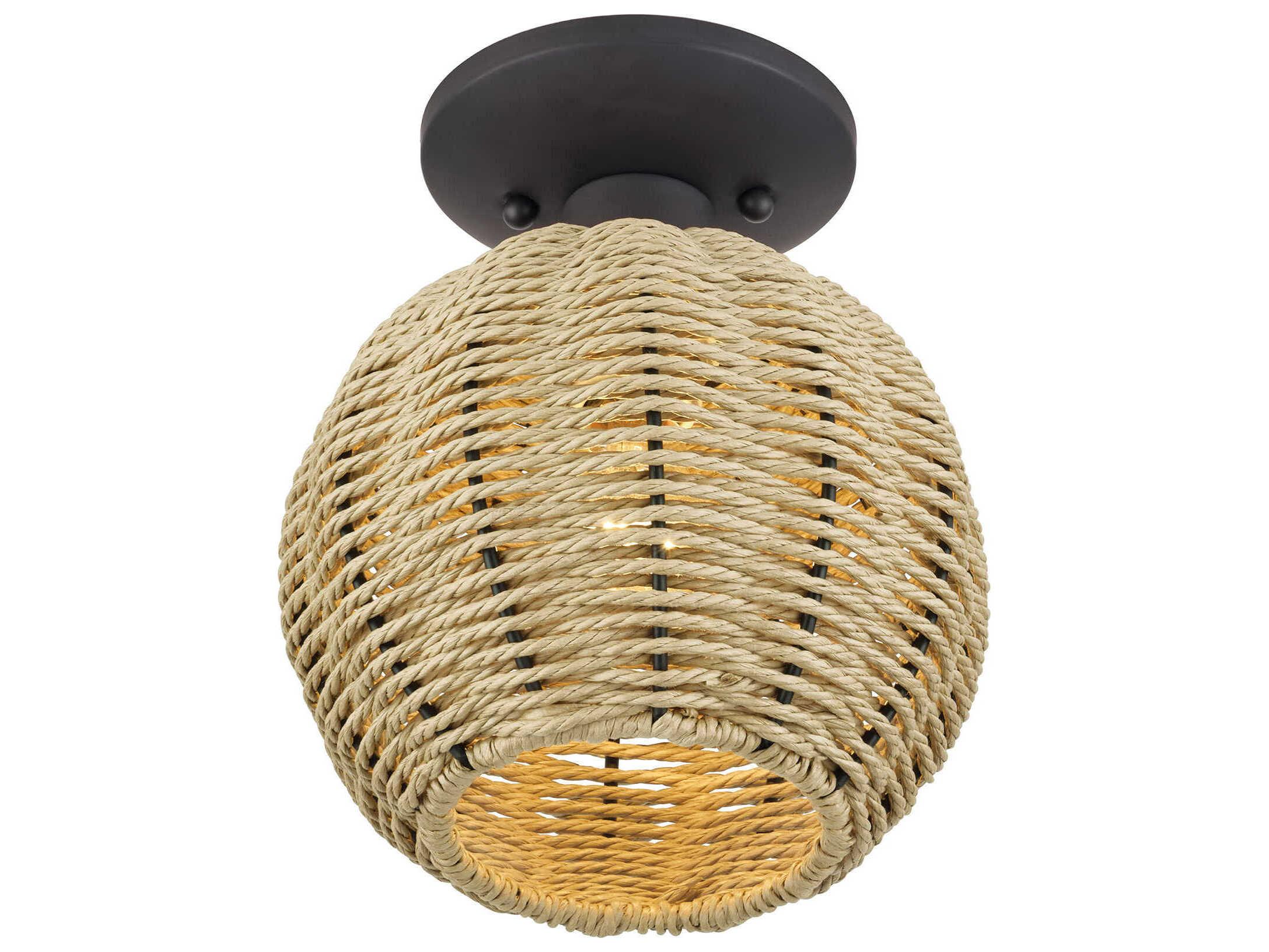 Livex Lighting Summervine 1-Light Bronze Drum Semi Flush Mount