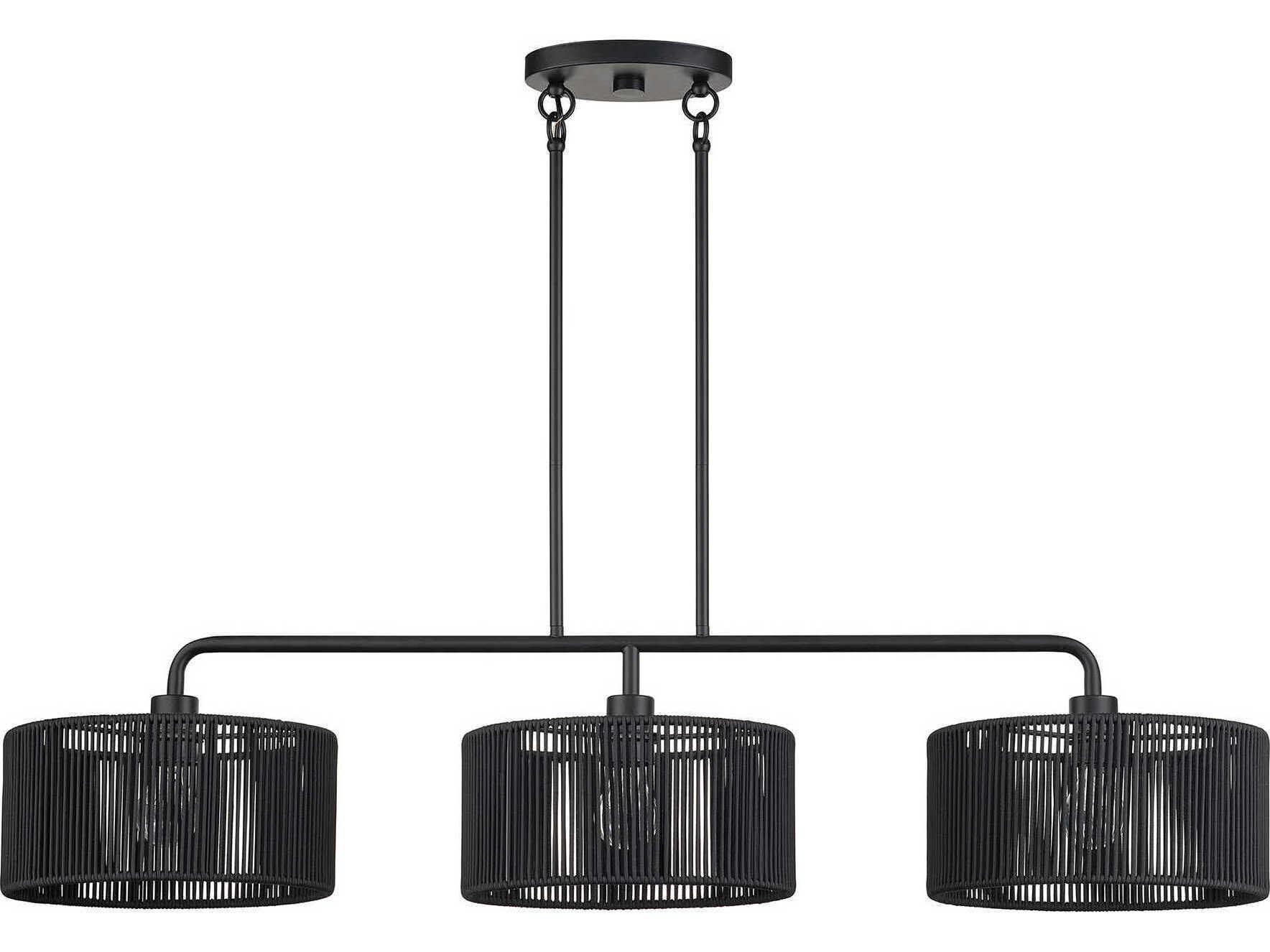 Livex Lighting Acordia 3-Light Black Drum Island Pendant