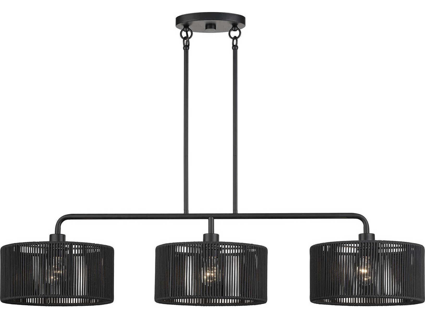 Livex Lighting Acordia 3-Light Black Drum Island Pendant