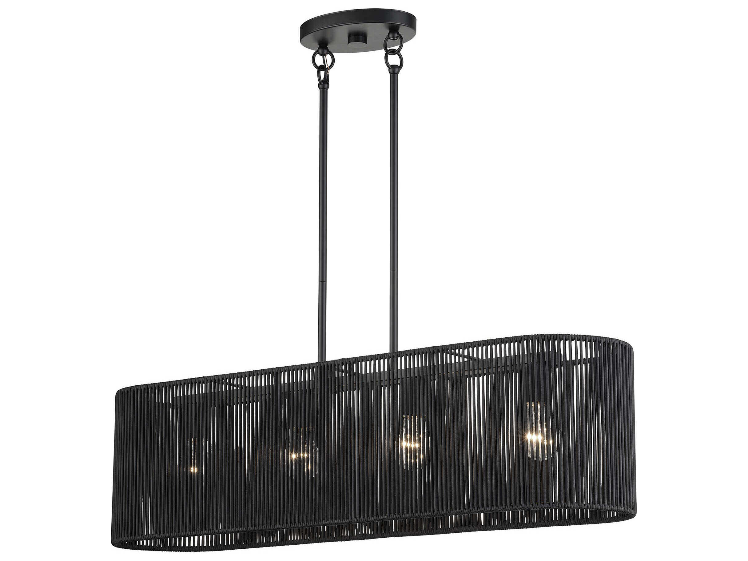Livex Lighting Acordia 4-Light Black Drum Island Pendant