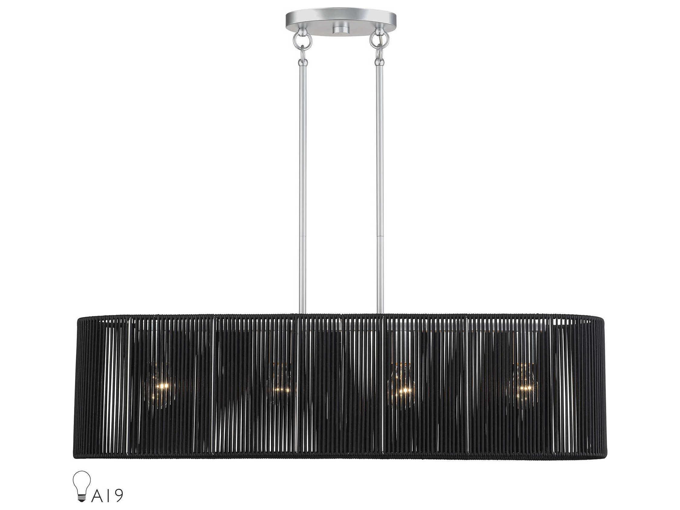 Livex Lighting Acordia 4-Light Painted Nickel Drum Island Pendant