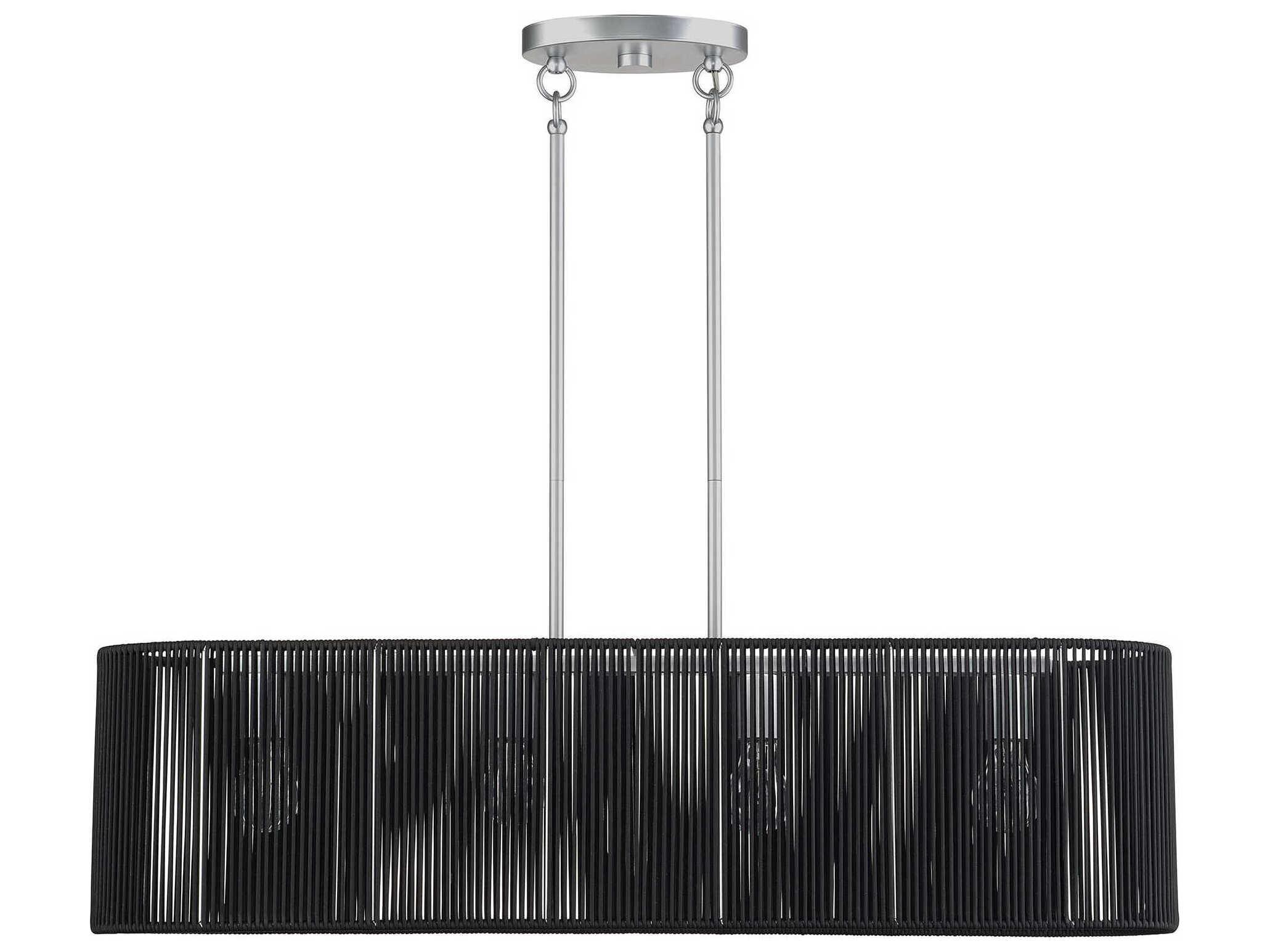 Livex Lighting Acordia 4-Light Painted Nickel Drum Island Pendant