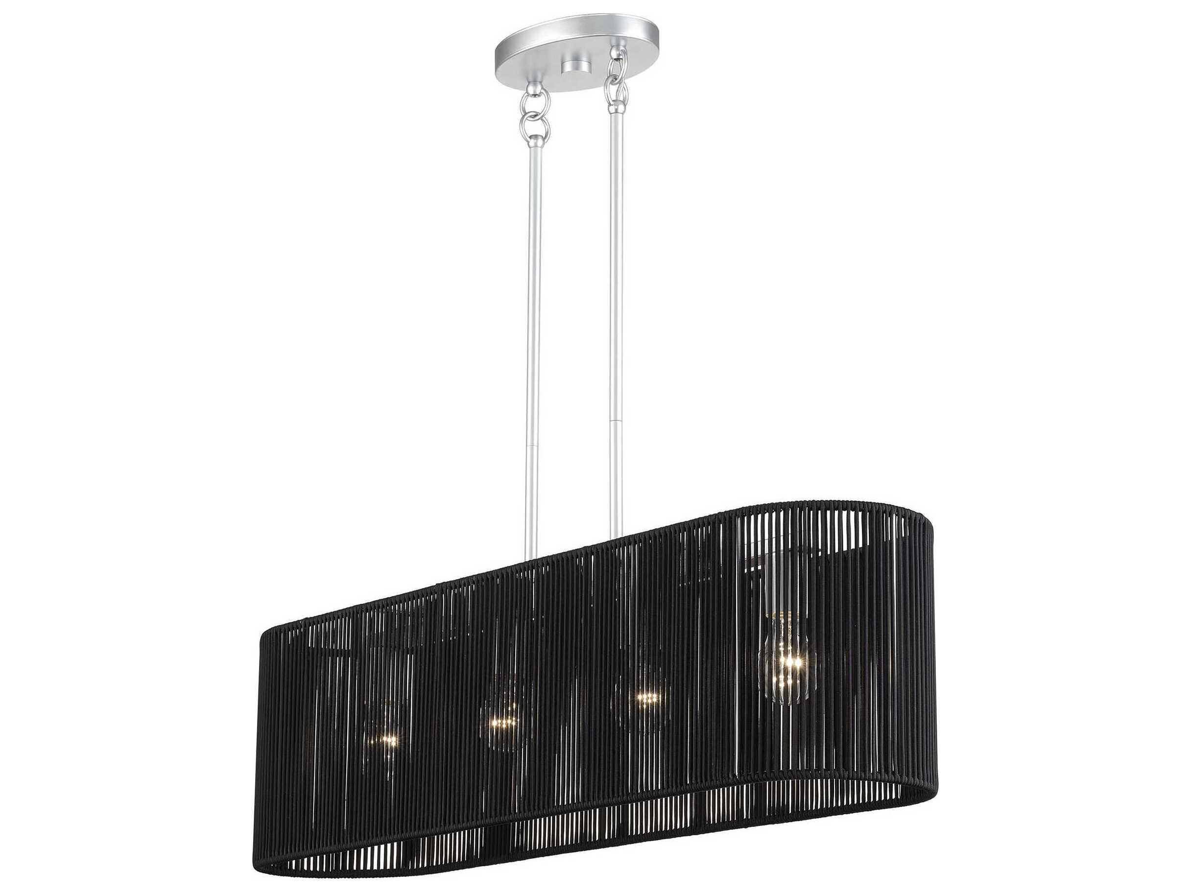 Livex Lighting Acordia 4-Light Painted Nickel Drum Island Pendant