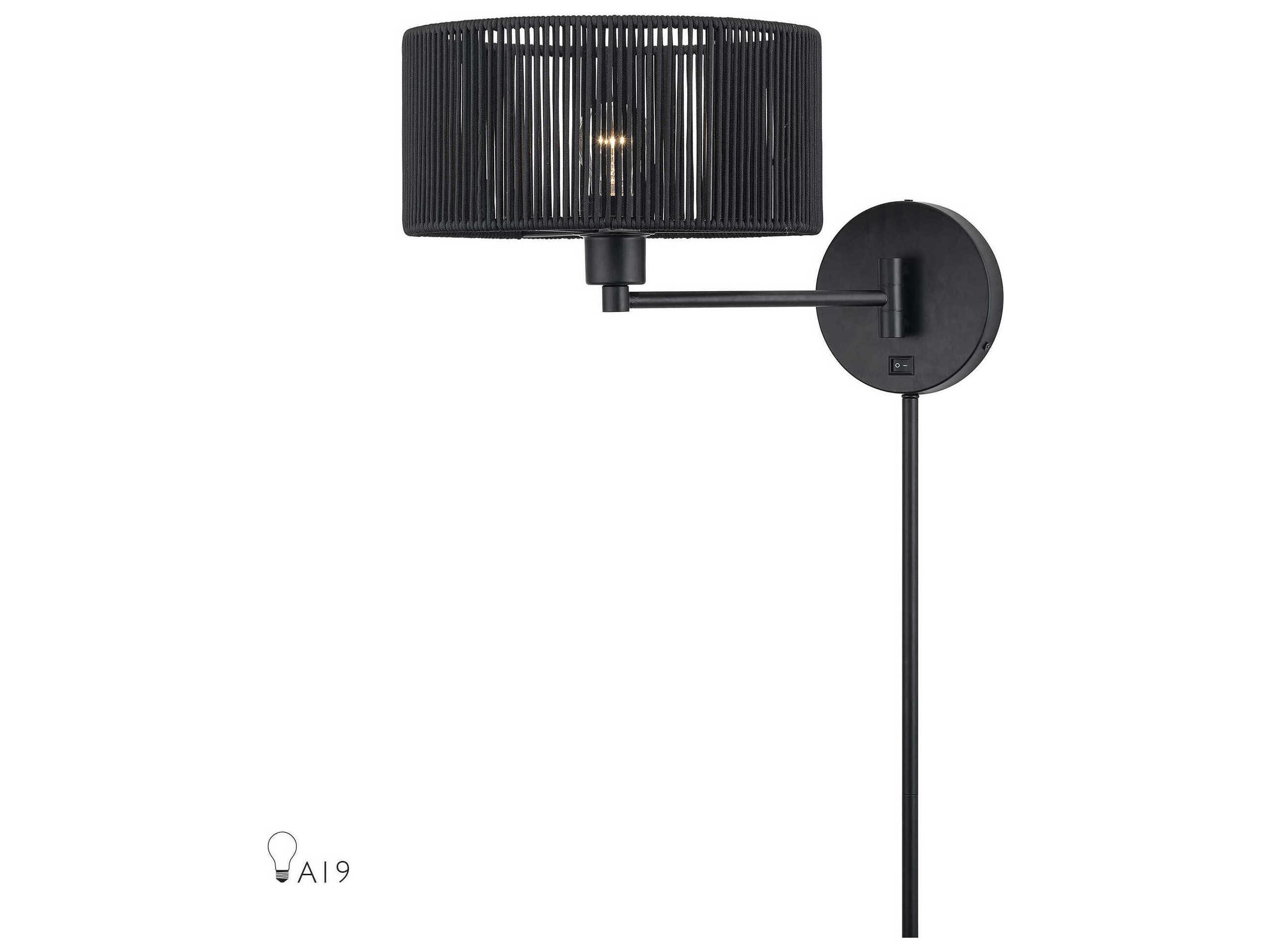 Livex Lighting Acordia 1-Light Black Swing Wall Sconce