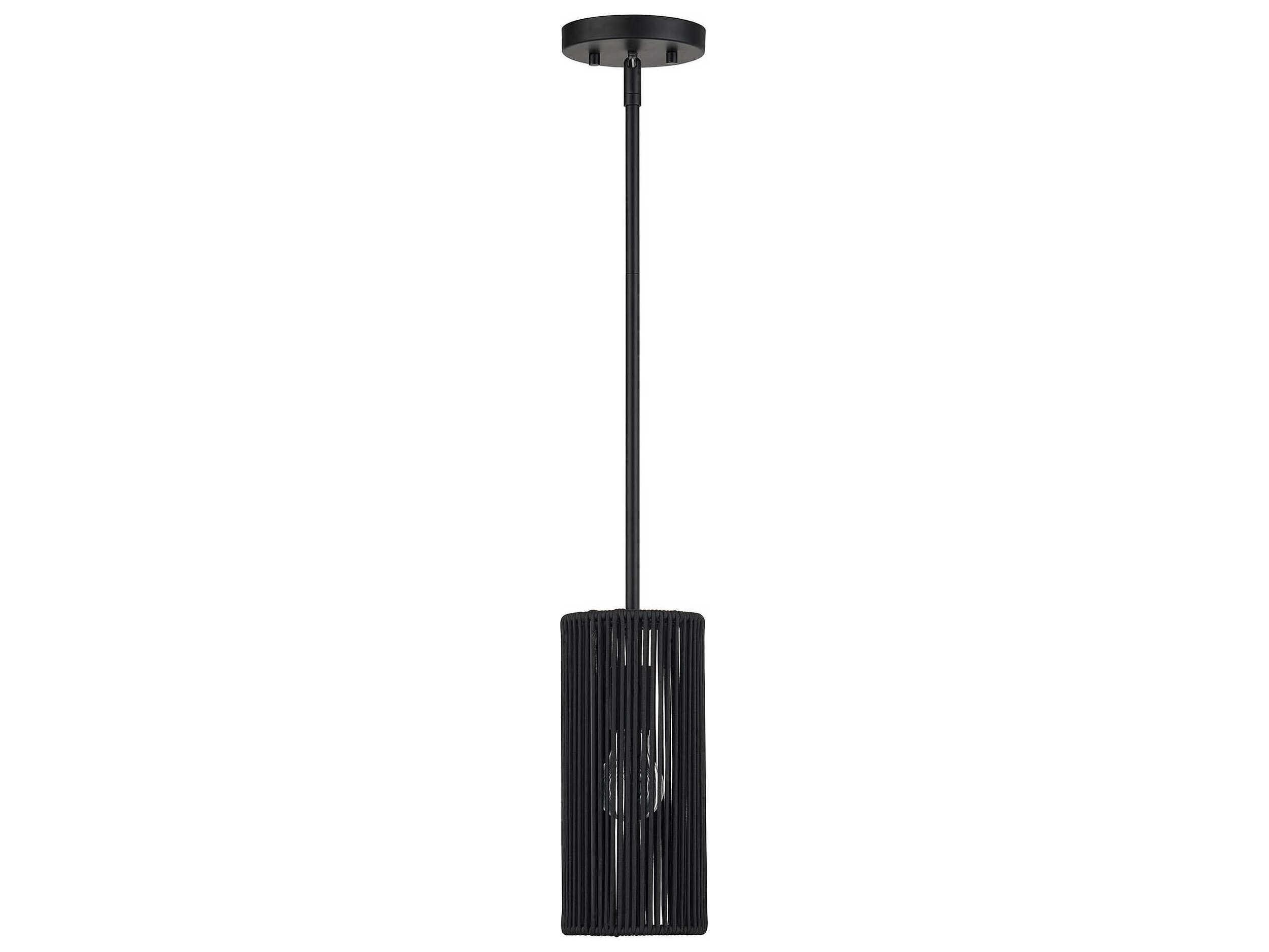 Livex Lighting Acordia 1-Light Black Drum Mini Pendant