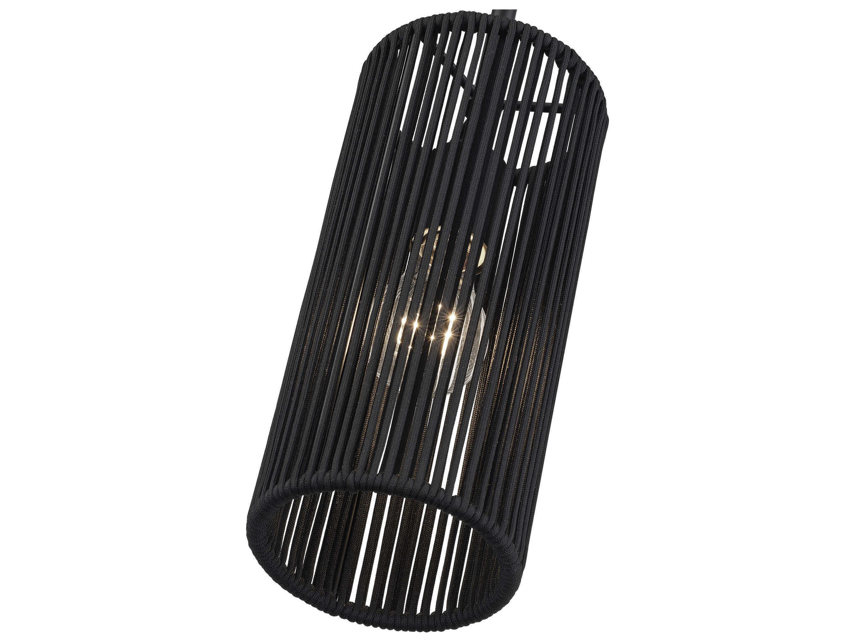 Livex Lighting Acordia 1-Light Black Drum Mini Pendant