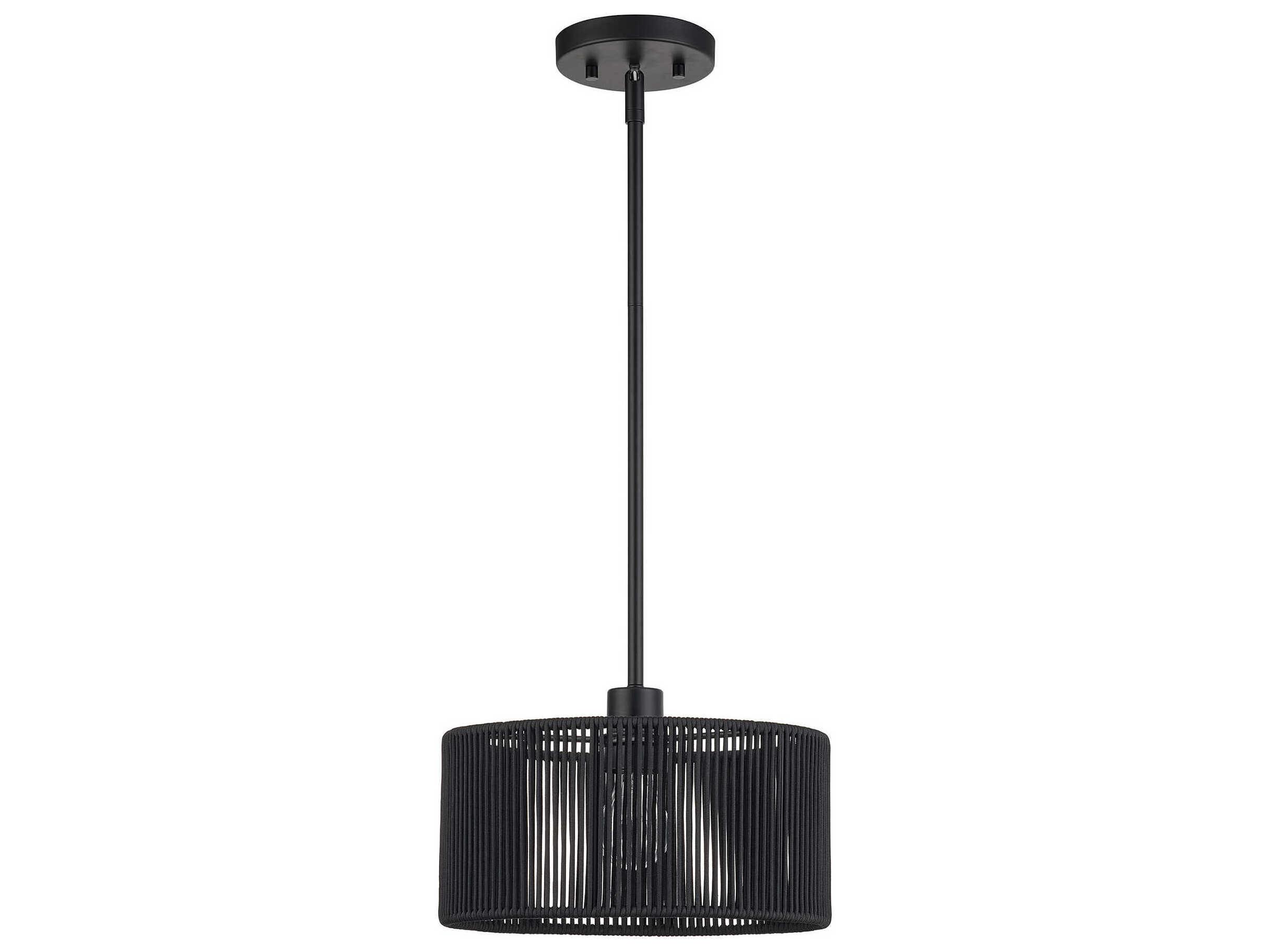 Livex Lighting Acordia 1-Light Black Drum Mini Pendant