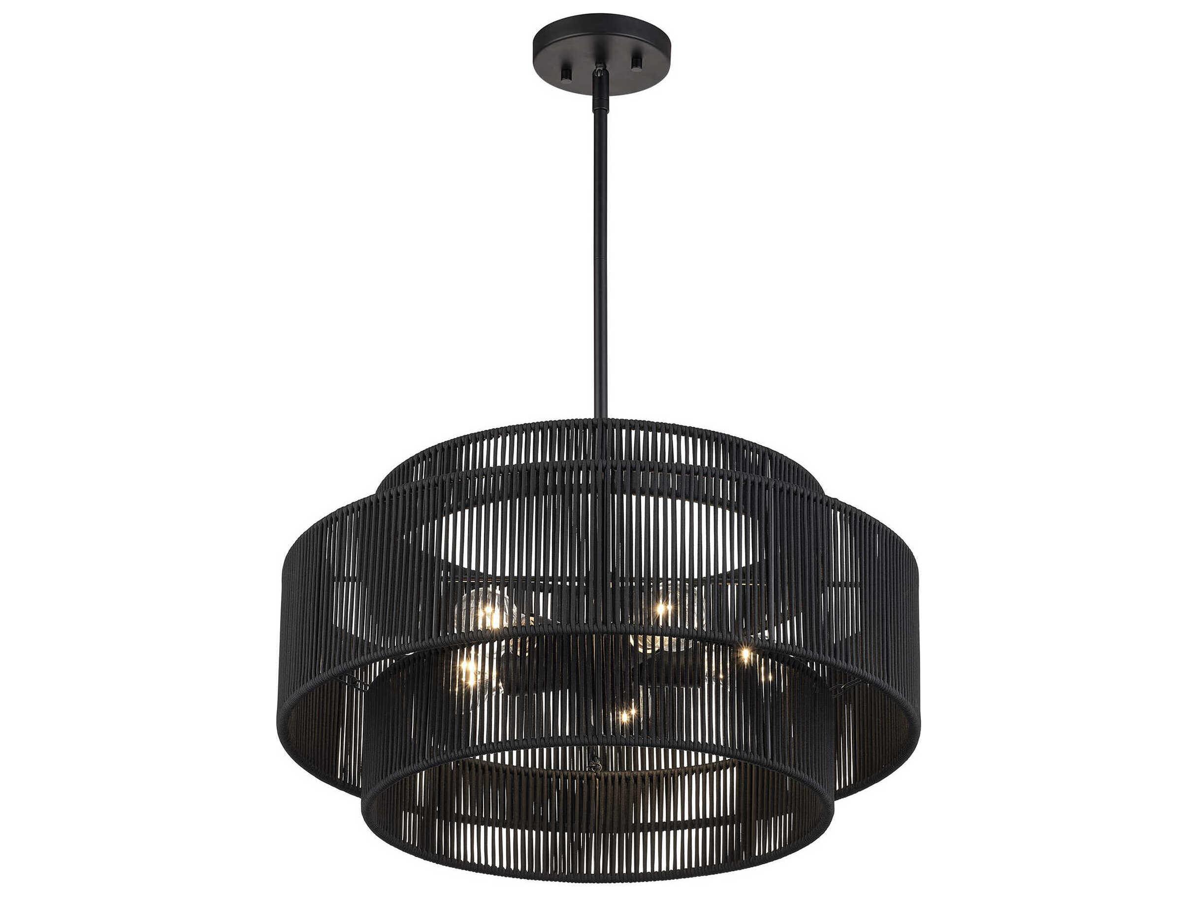 Livex Lighting Acordia 5-Light Black Drum Pendant