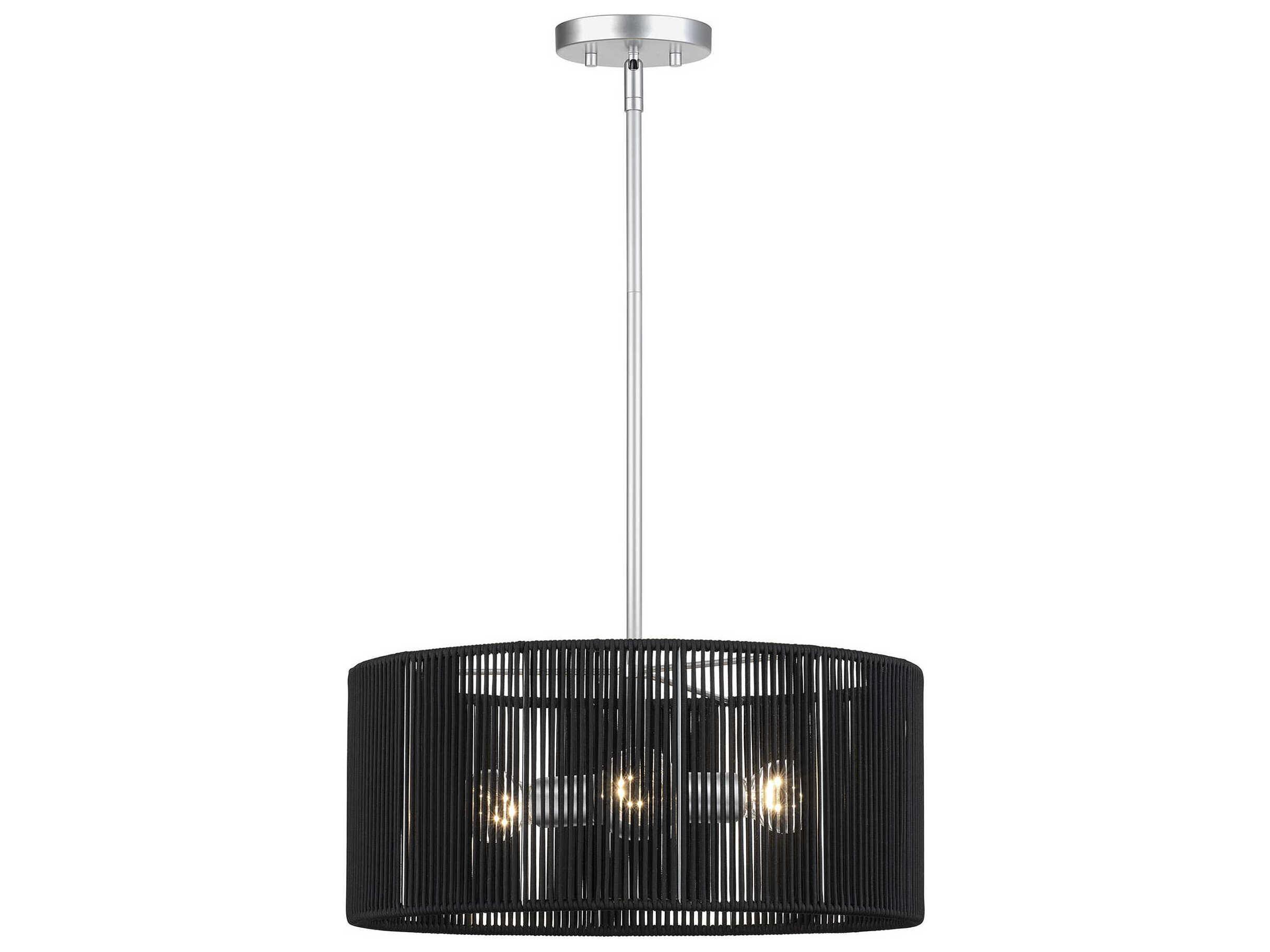 Livex Lighting Acordia 3-Light Painted Nickel Drum Pendant