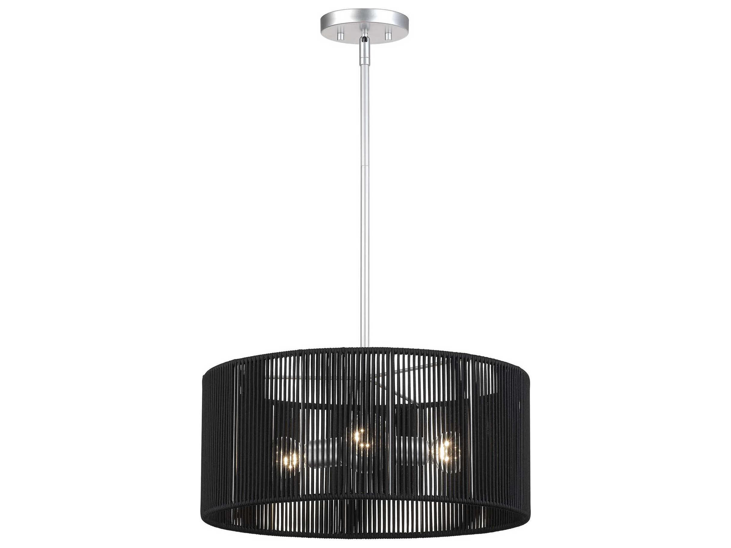 Livex Lighting Acordia 3-Light Painted Nickel Drum Pendant