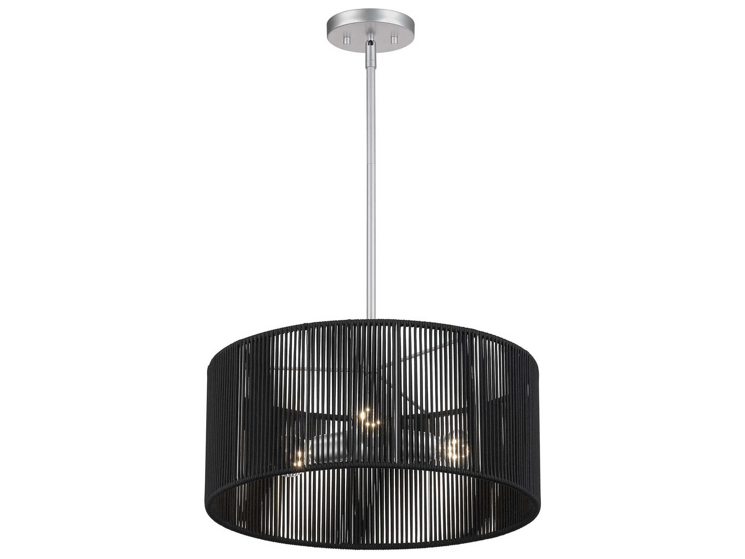 Livex Lighting Acordia 3-Light Painted Nickel Drum Pendant