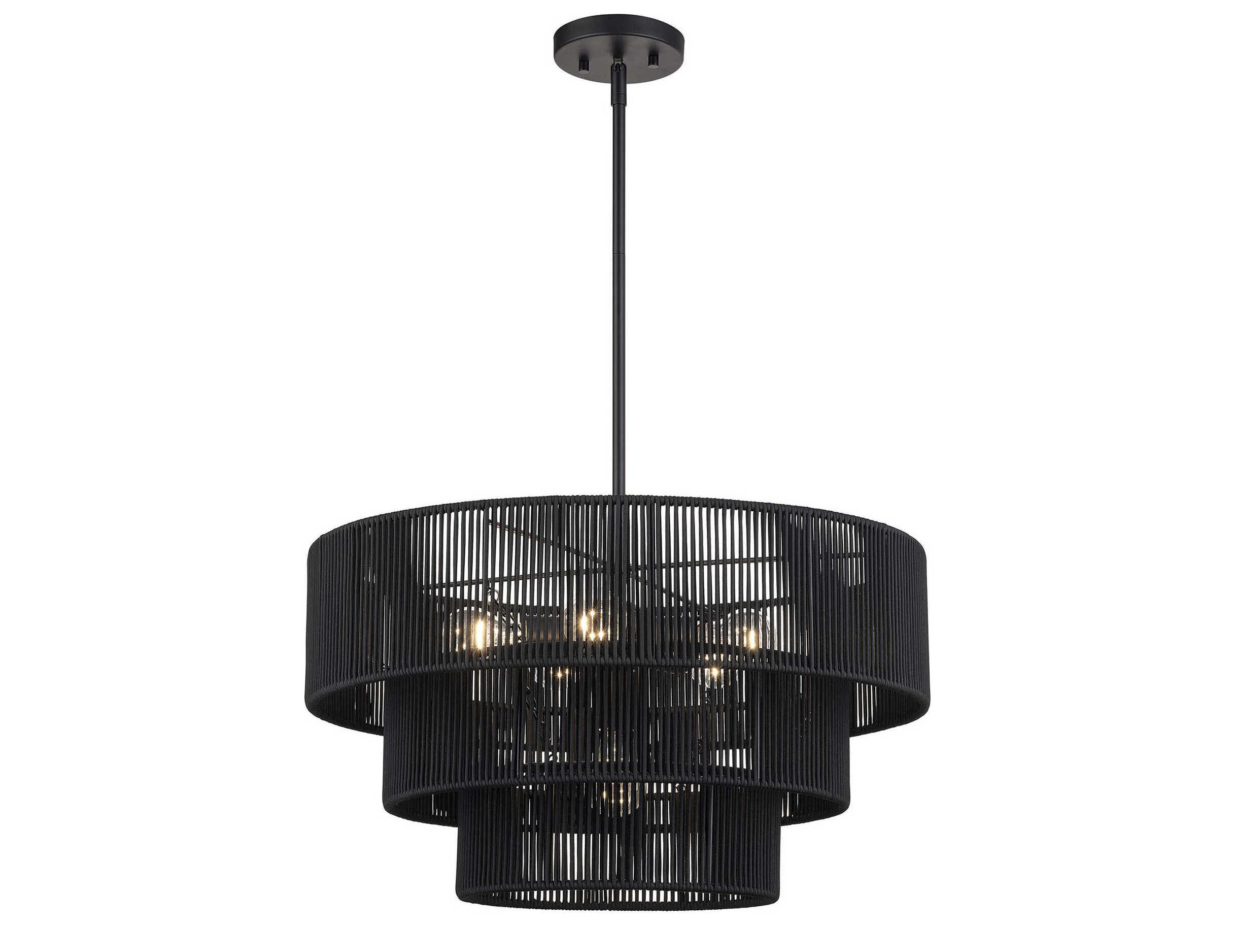 Livex Lighting Acordia 6-Light Black Drum Pendant