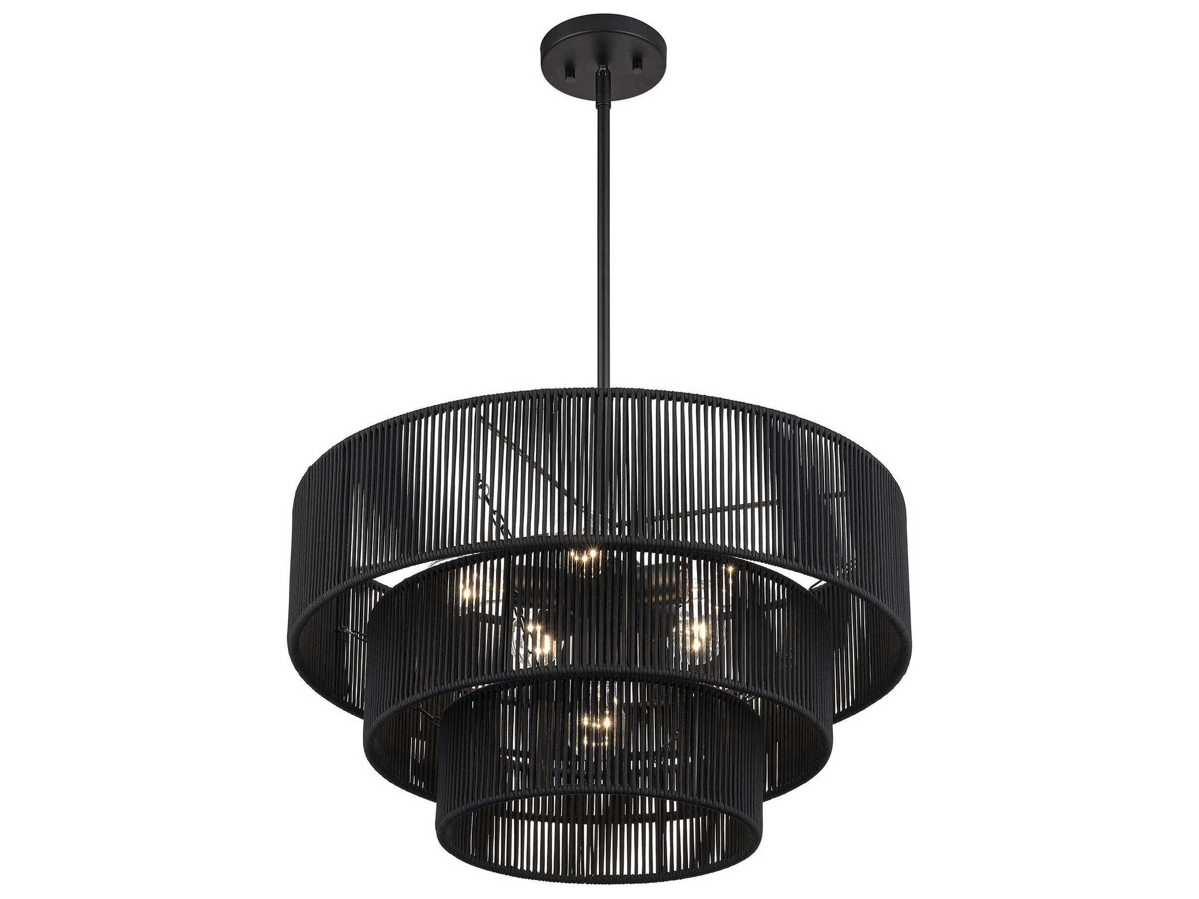 Livex Lighting Acordia 6-Light Black Drum Pendant