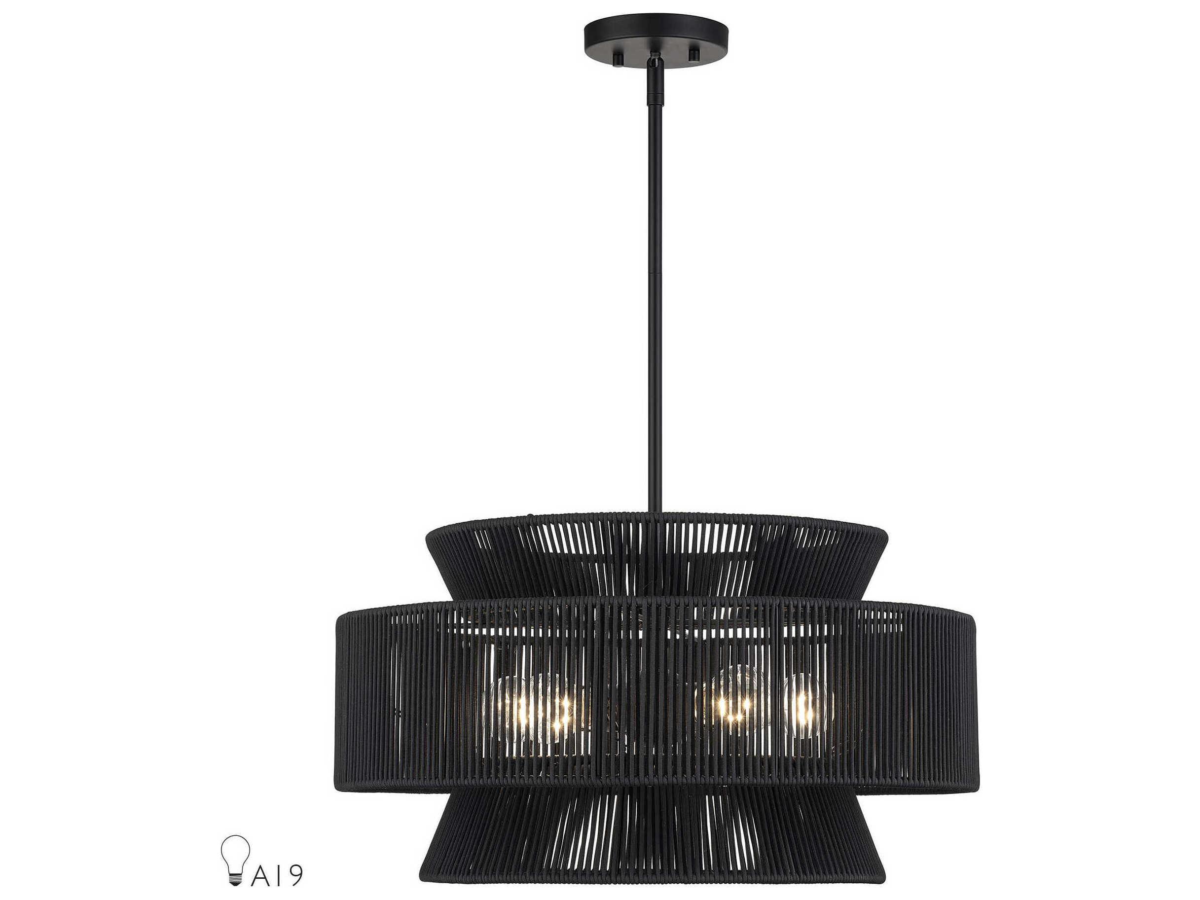 Livex Lighting Florell 5-Light Black Linear Pendant