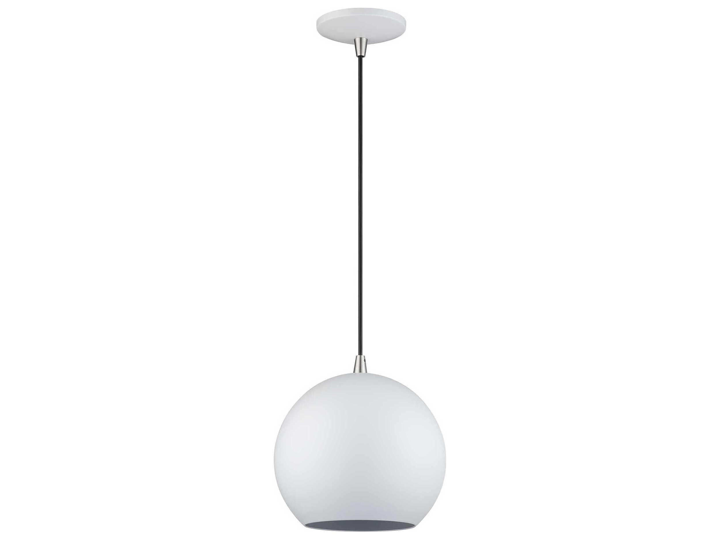 Livex Lighting Kuppola White With Brushed Nickel Accents Globe Mini Pendant