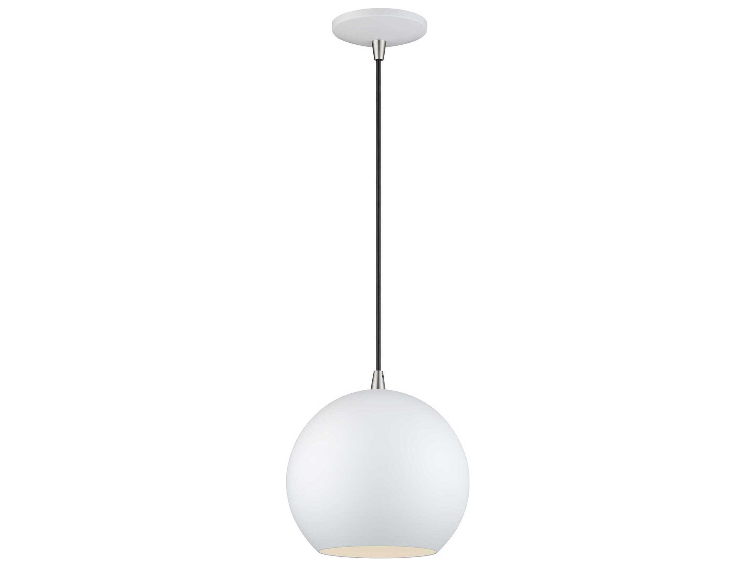 Livex Lighting Kuppola White With Brushed Nickel Accents Globe Mini Pendant