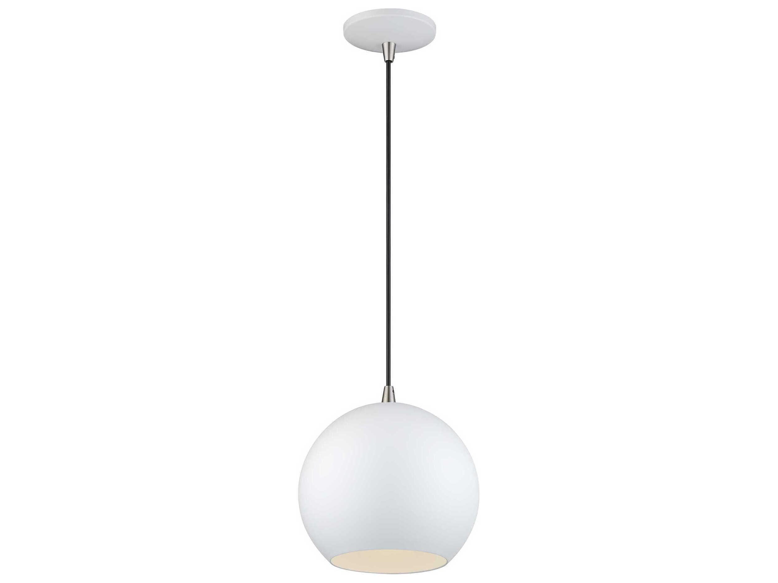 Livex Lighting Kuppola White With Brushed Nickel Accents Globe Mini Pendant