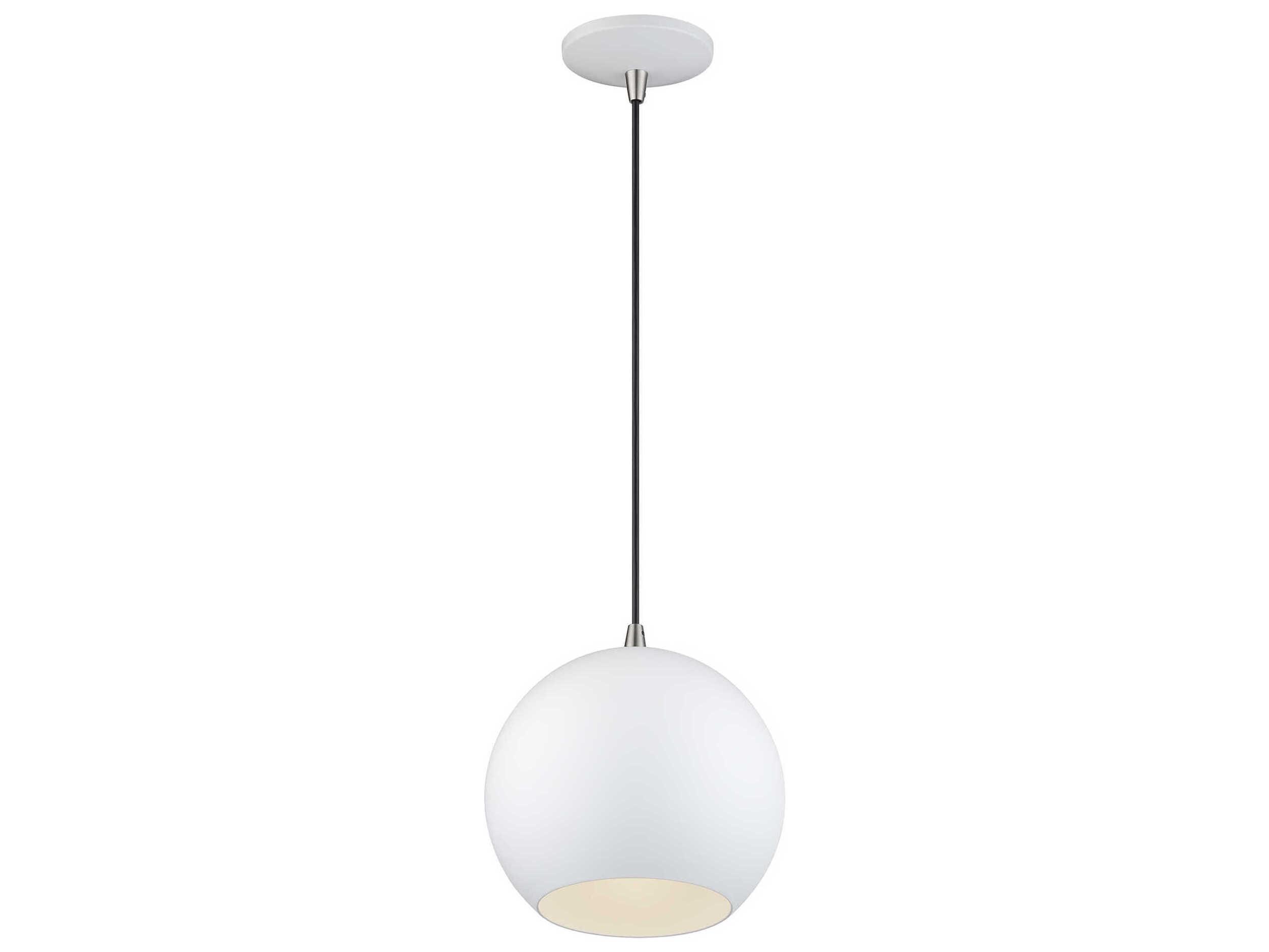 Livex Lighting Kuppola White With Brushed Nickel Accents Globe Mini Pendant