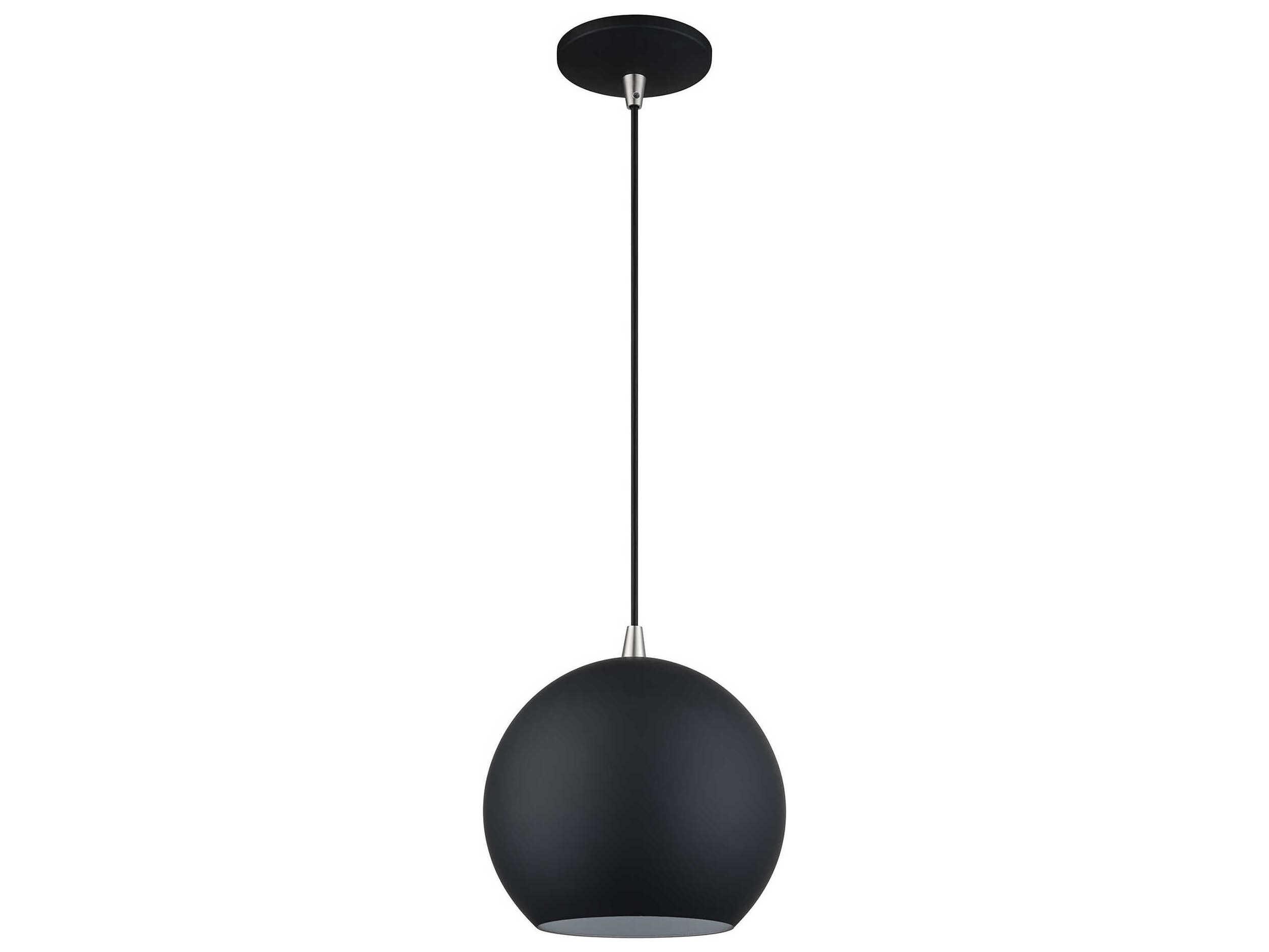 Livex Lighting Kuppola Black With Brushed Nickel Accents Globe Mini Pendant