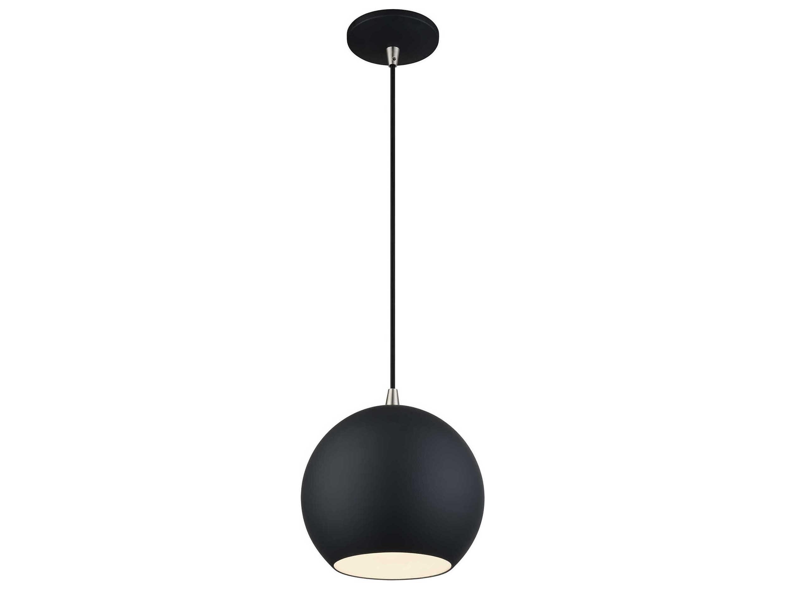 Livex Lighting Kuppola Black With Brushed Nickel Accents Globe Mini Pendant