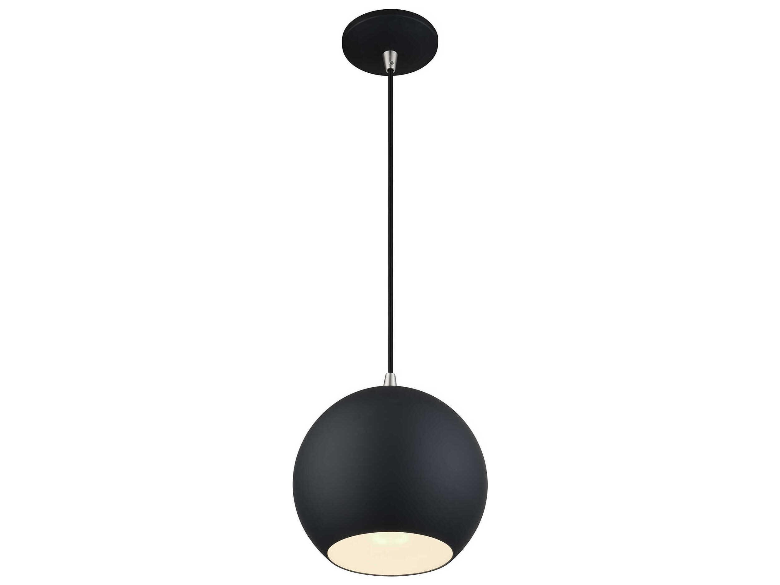 Livex Lighting Kuppola Black With Brushed Nickel Accents Globe Mini Pendant