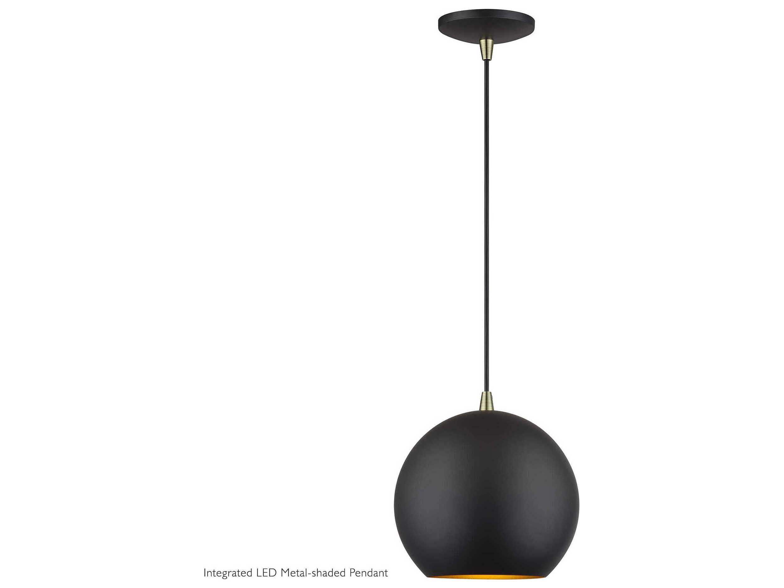 Livex Lighting Kuppola Bronze With Antique Brass Accents Mini Pendant