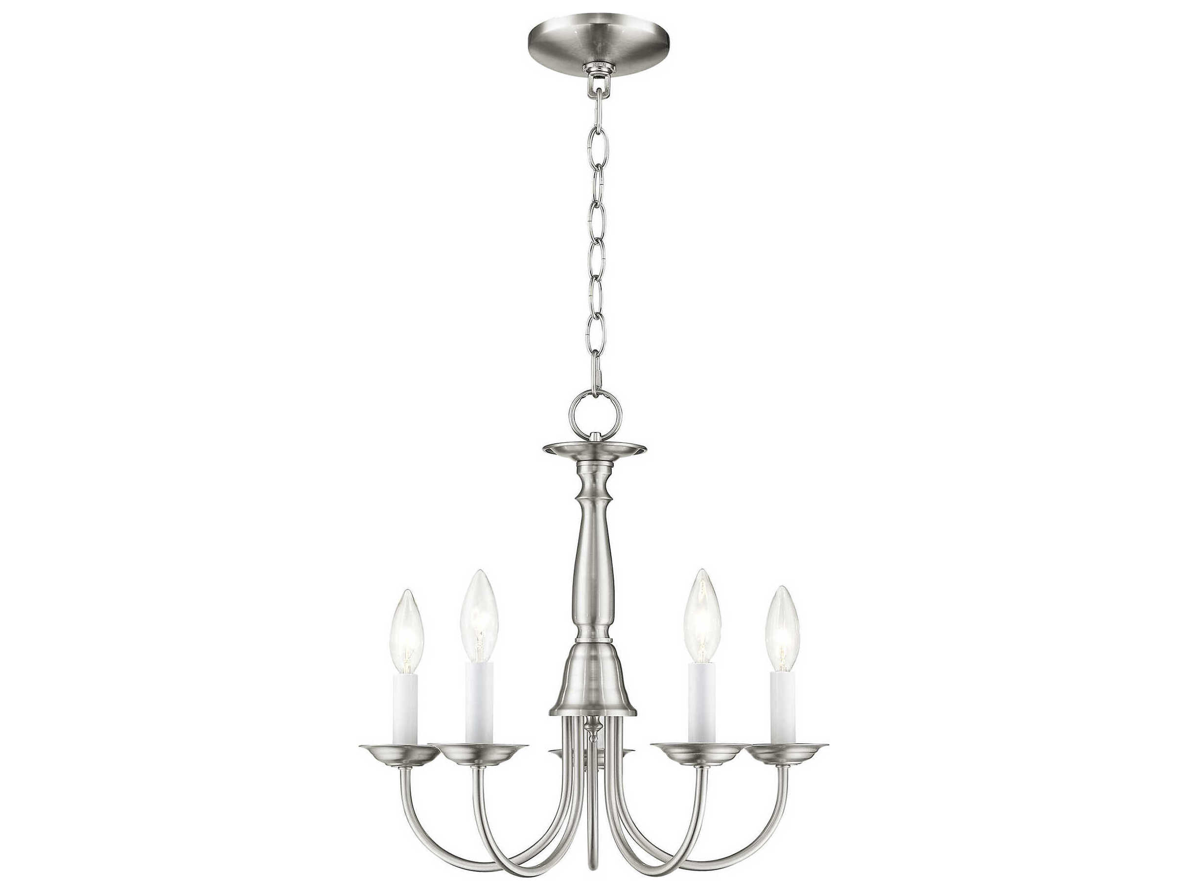 Livex Lighting Home Basics 5-Light Brushed Nickel Candelabra Chandelier