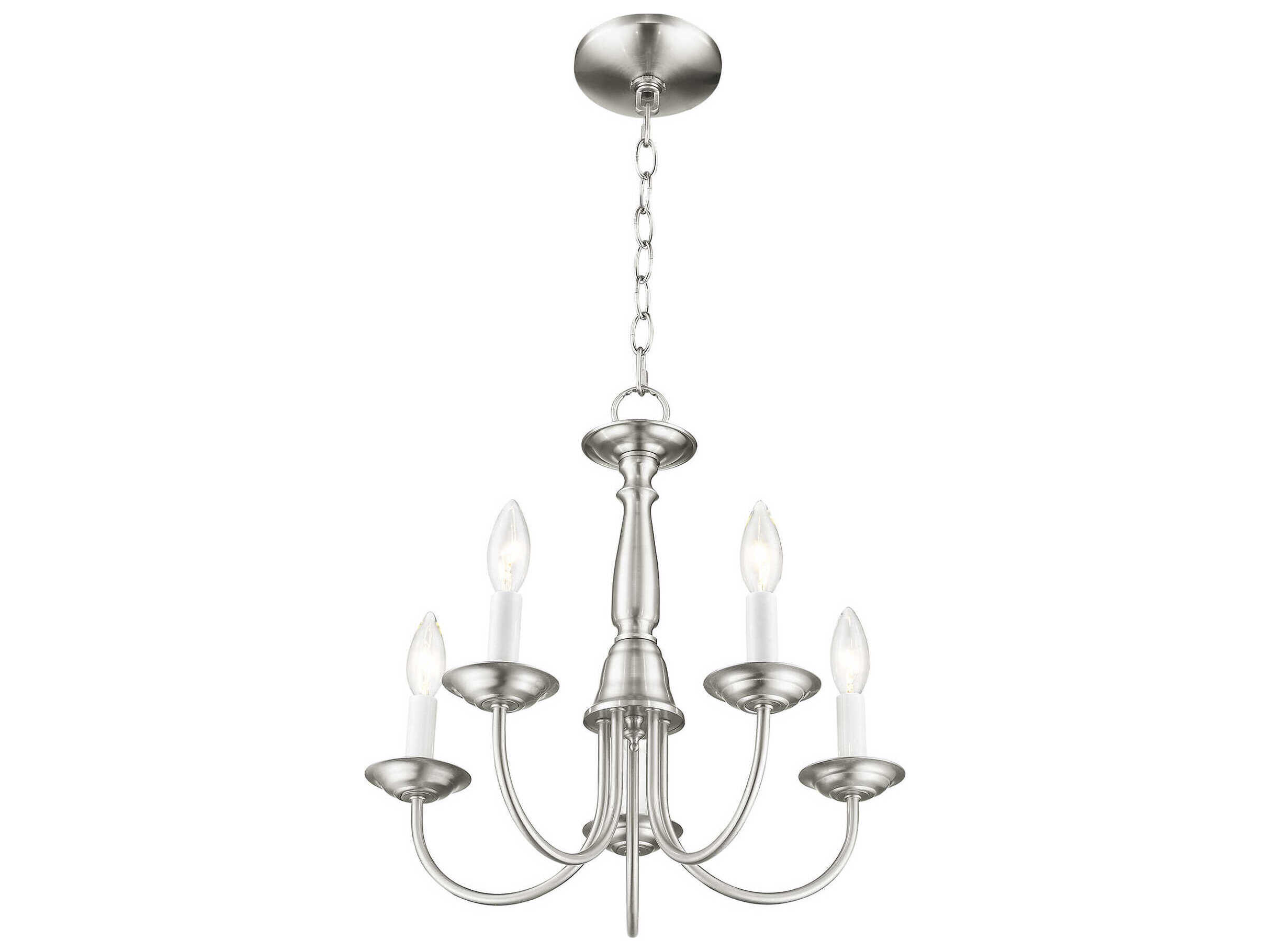 Livex Lighting Home Basics 5-Light Brushed Nickel Candelabra Chandelier
