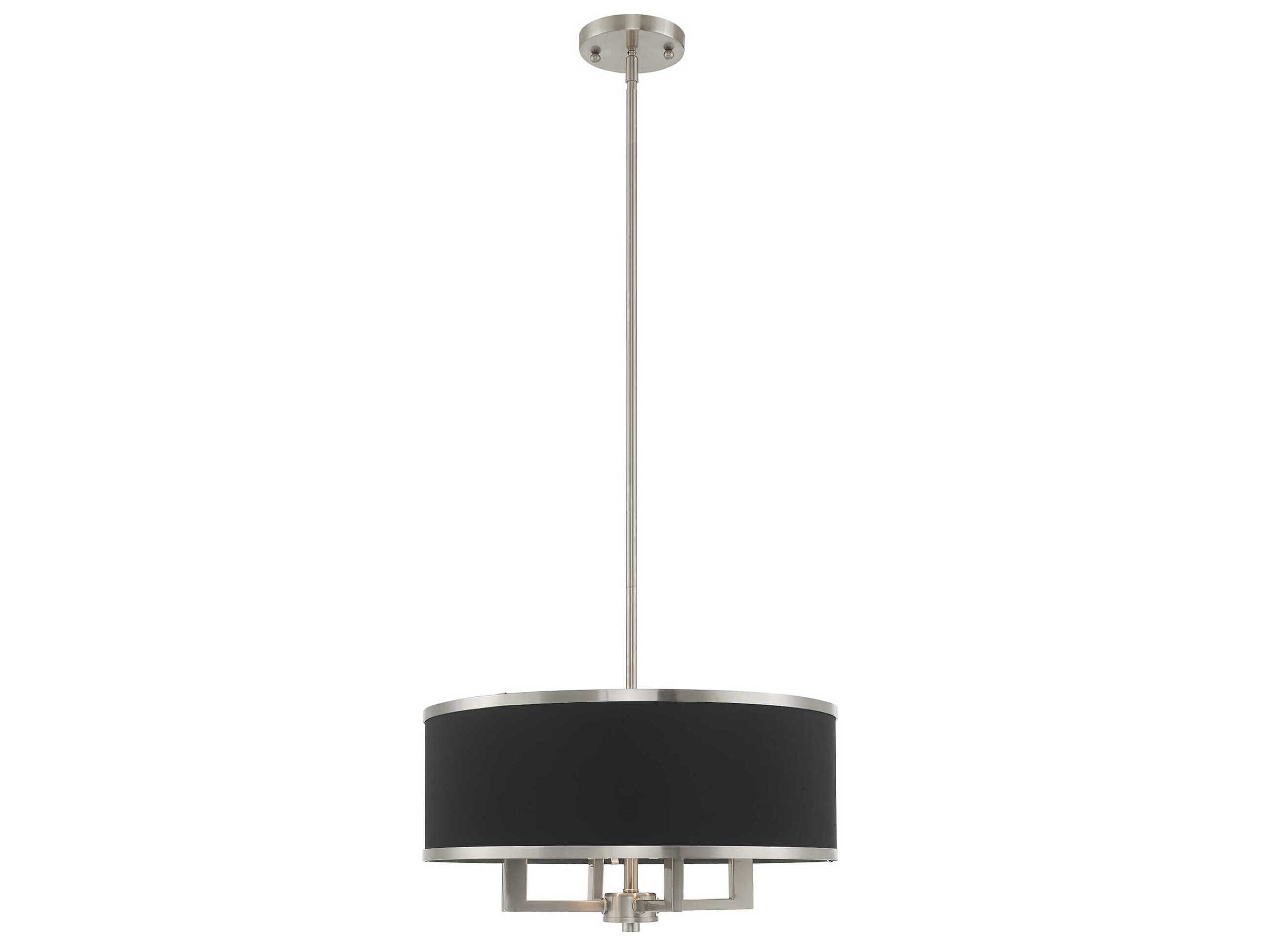 Livex Lighting Park Ridge 4-Light Brushed Nickel Candelabra Drum Chandelier