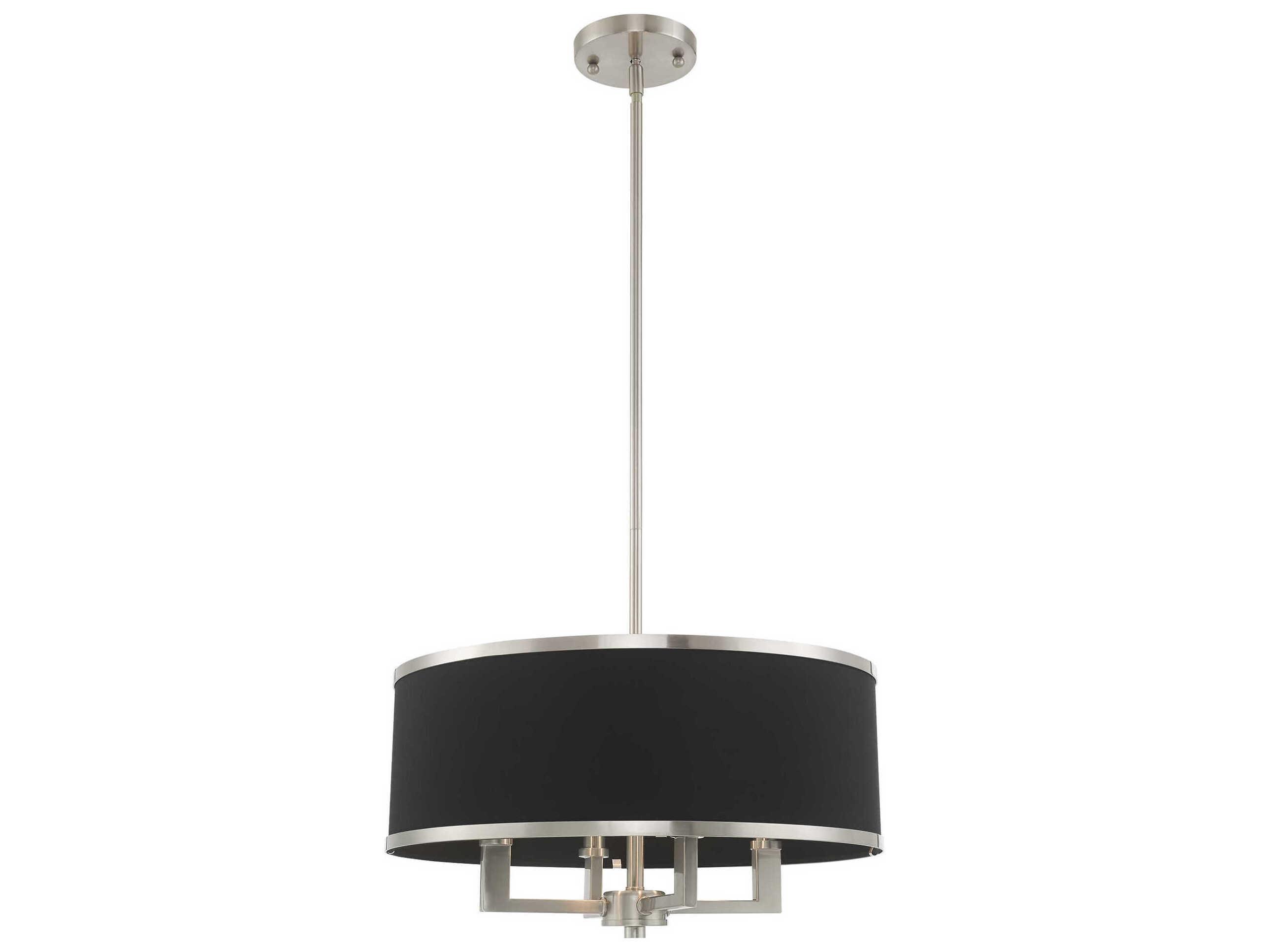 Livex Lighting Park Ridge 4-Light Brushed Nickel Candelabra Drum Chandelier