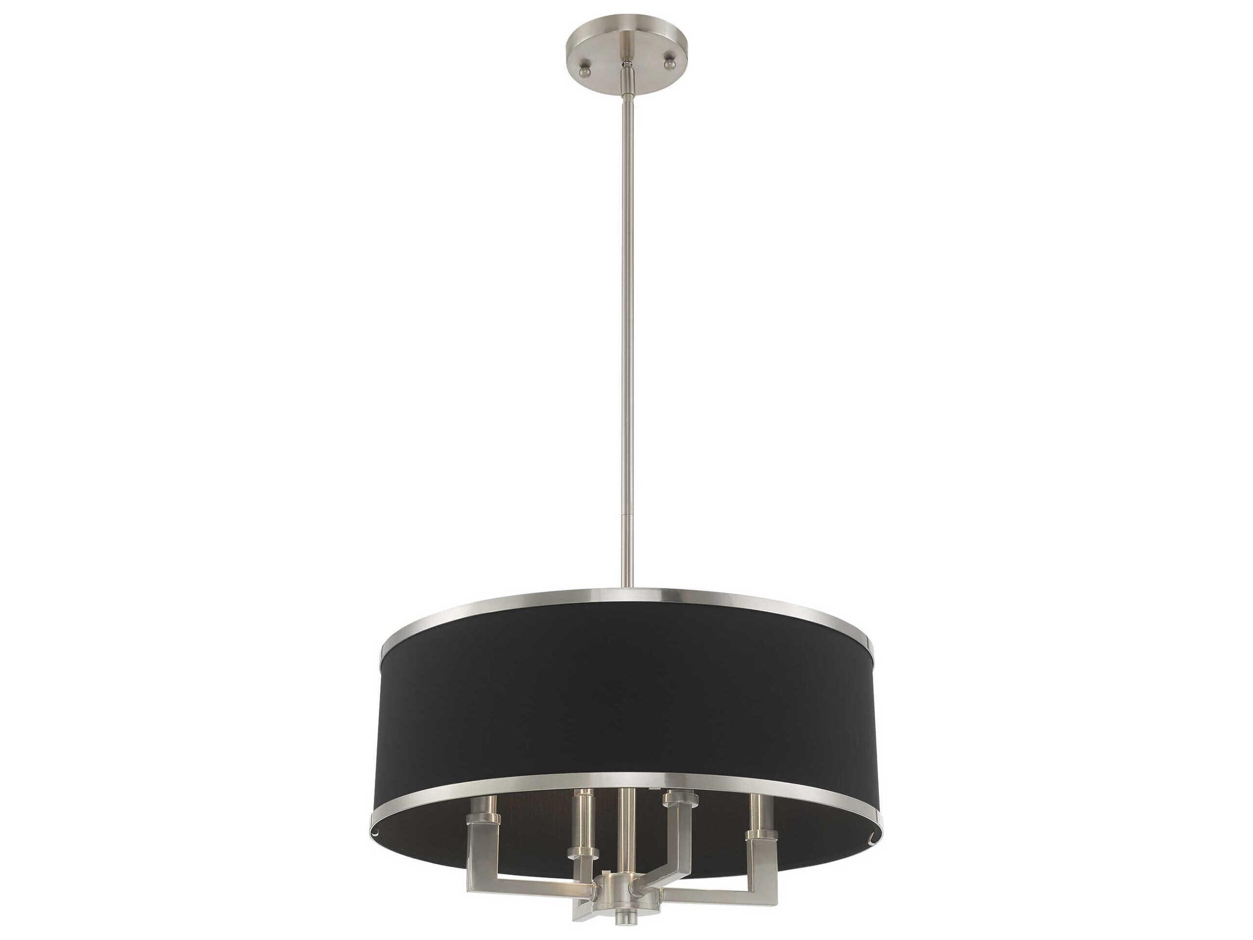 Livex Lighting Park Ridge 4-Light Brushed Nickel Candelabra Drum Chandelier