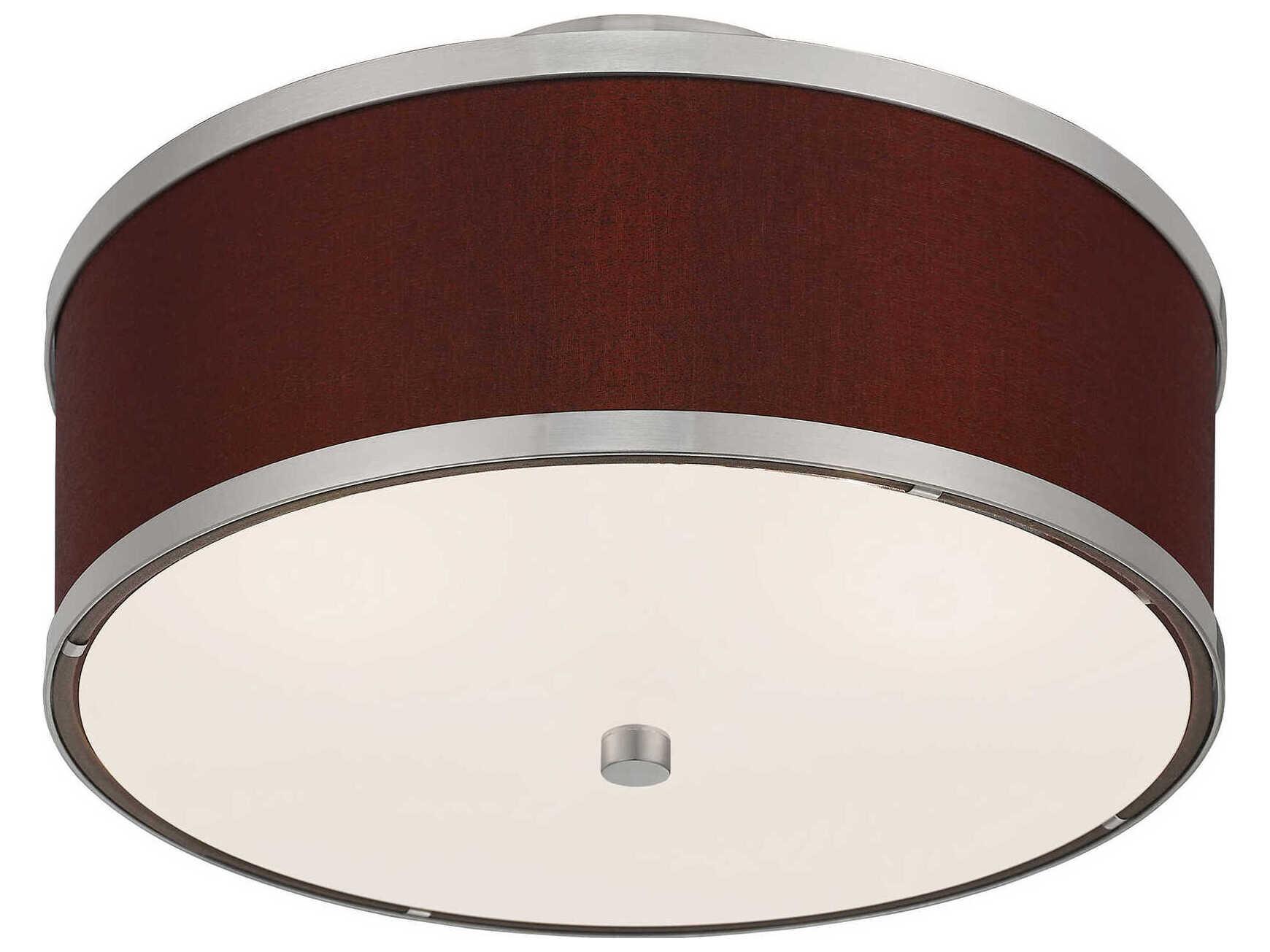 Livex Lighting Park Ridge 2-Light Brushed Nickel Drum Semi Flush Mount
