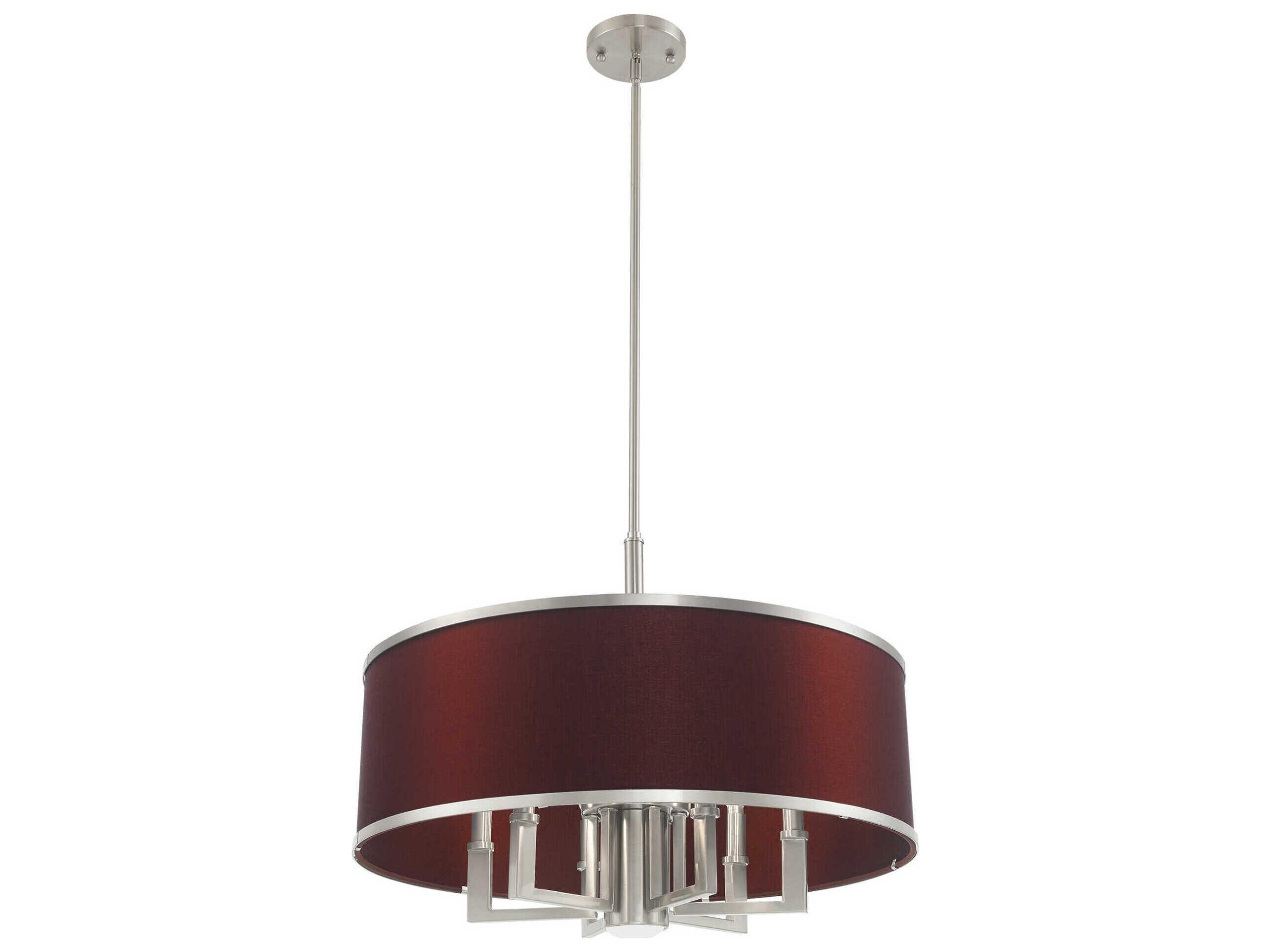 Livex Lighting Park Ridge 7-Light Brushed Nickel Candelabra Drum Chandelier