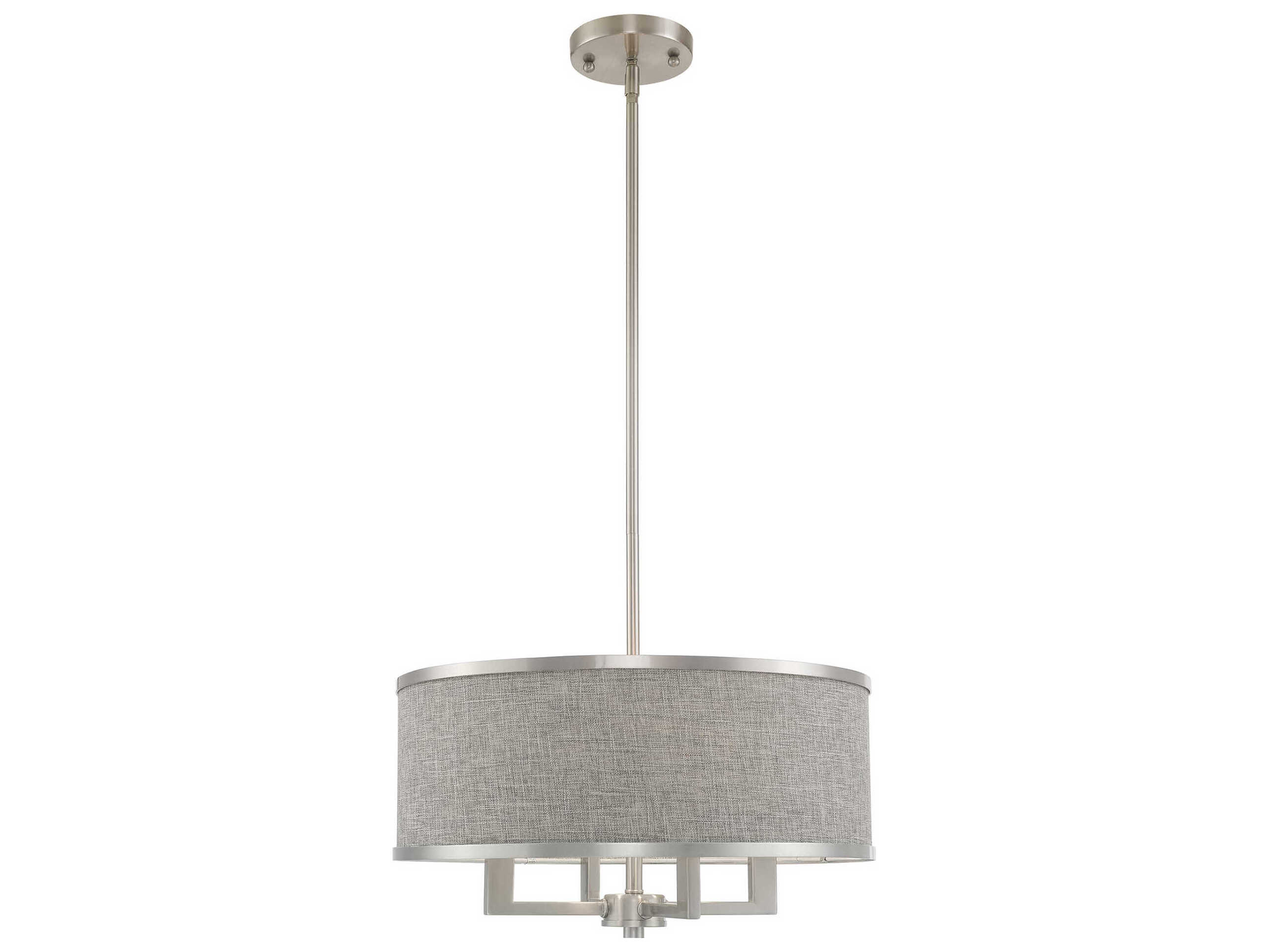 Livex Lighting Park Ridge 4-Light Brushed Nickel Candelabra Drum Chandelier