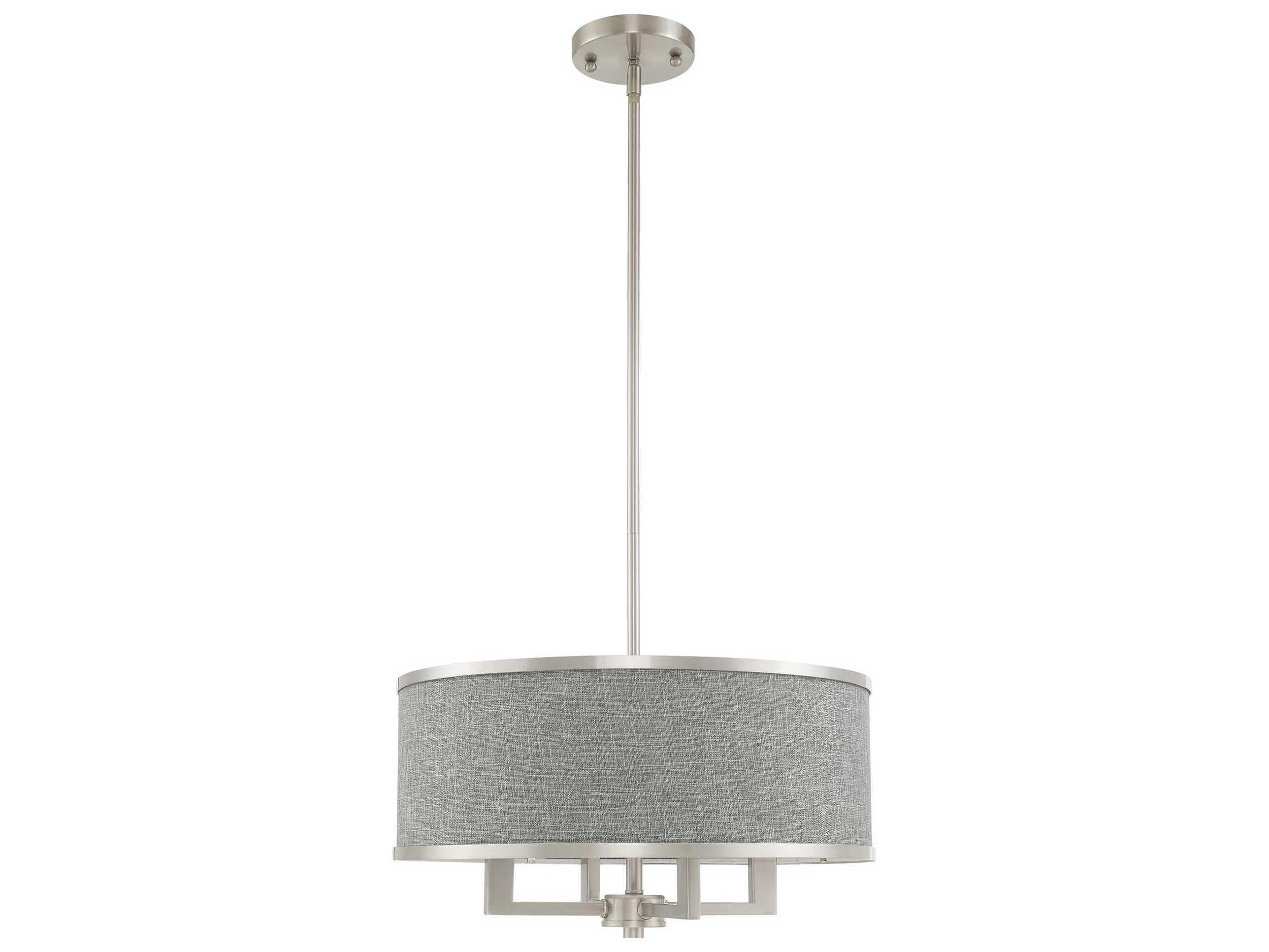 Livex Lighting Park Ridge 4-Light Brushed Nickel Candelabra Drum Chandelier