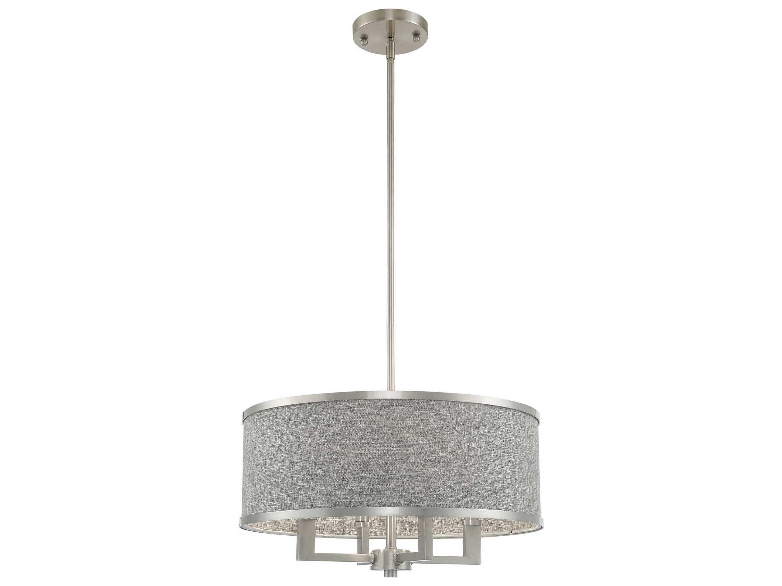Livex Lighting Park Ridge 4-Light Brushed Nickel Candelabra Drum Chandelier