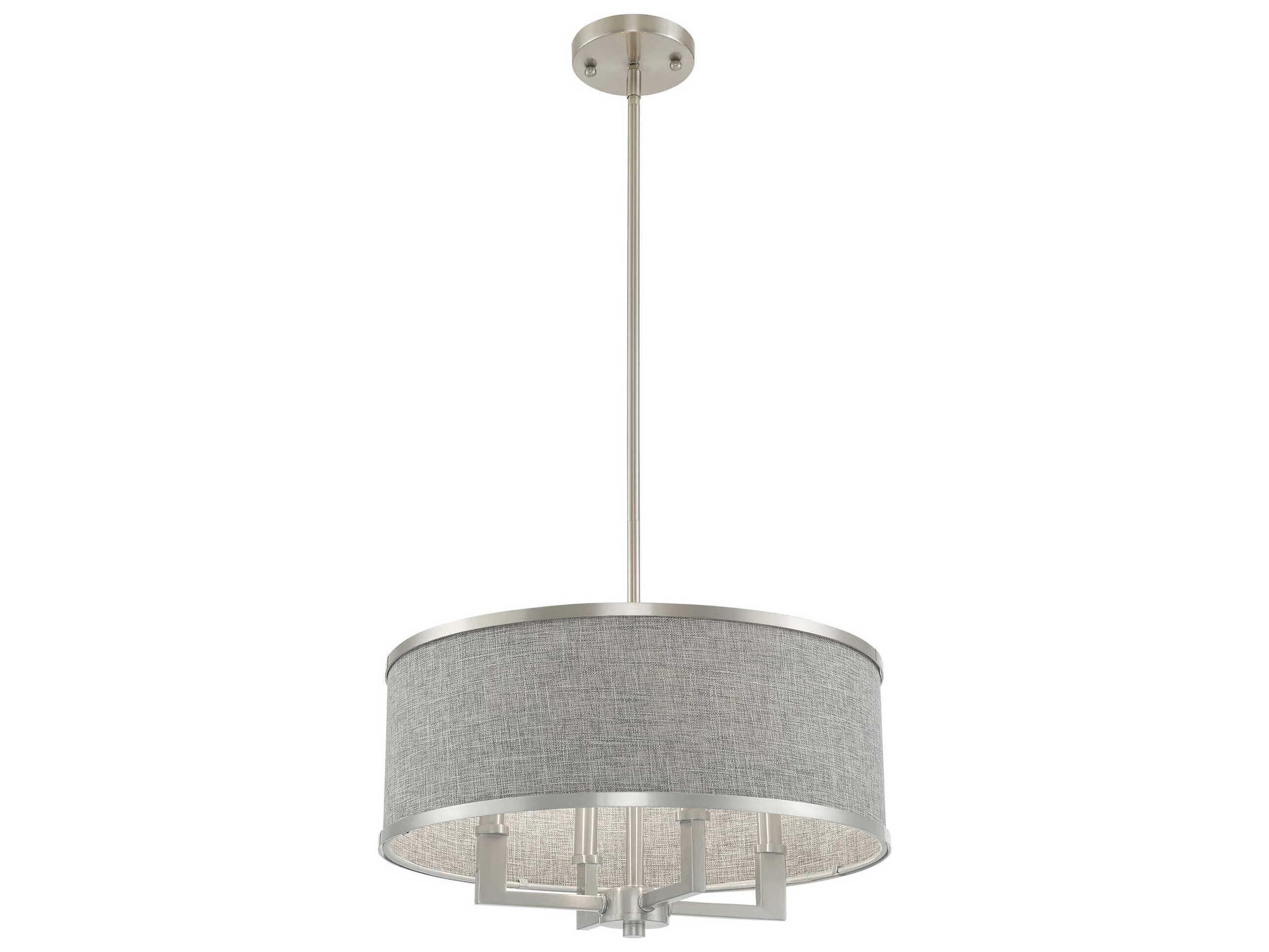 Livex Lighting Park Ridge 4-Light Brushed Nickel Candelabra Drum Chandelier