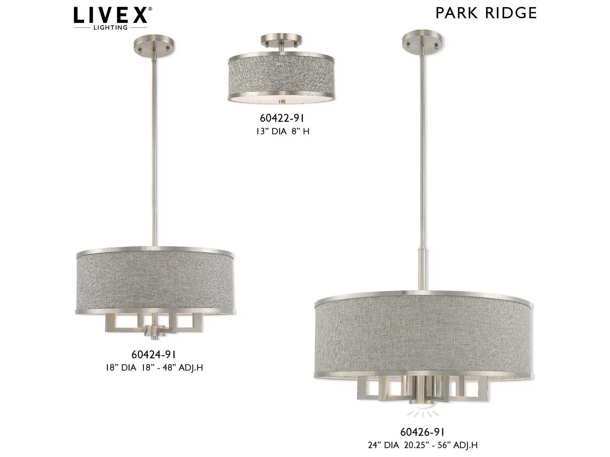Livex Lighting Park Ridge 4-Light Brushed Nickel Candelabra Drum Chandelier