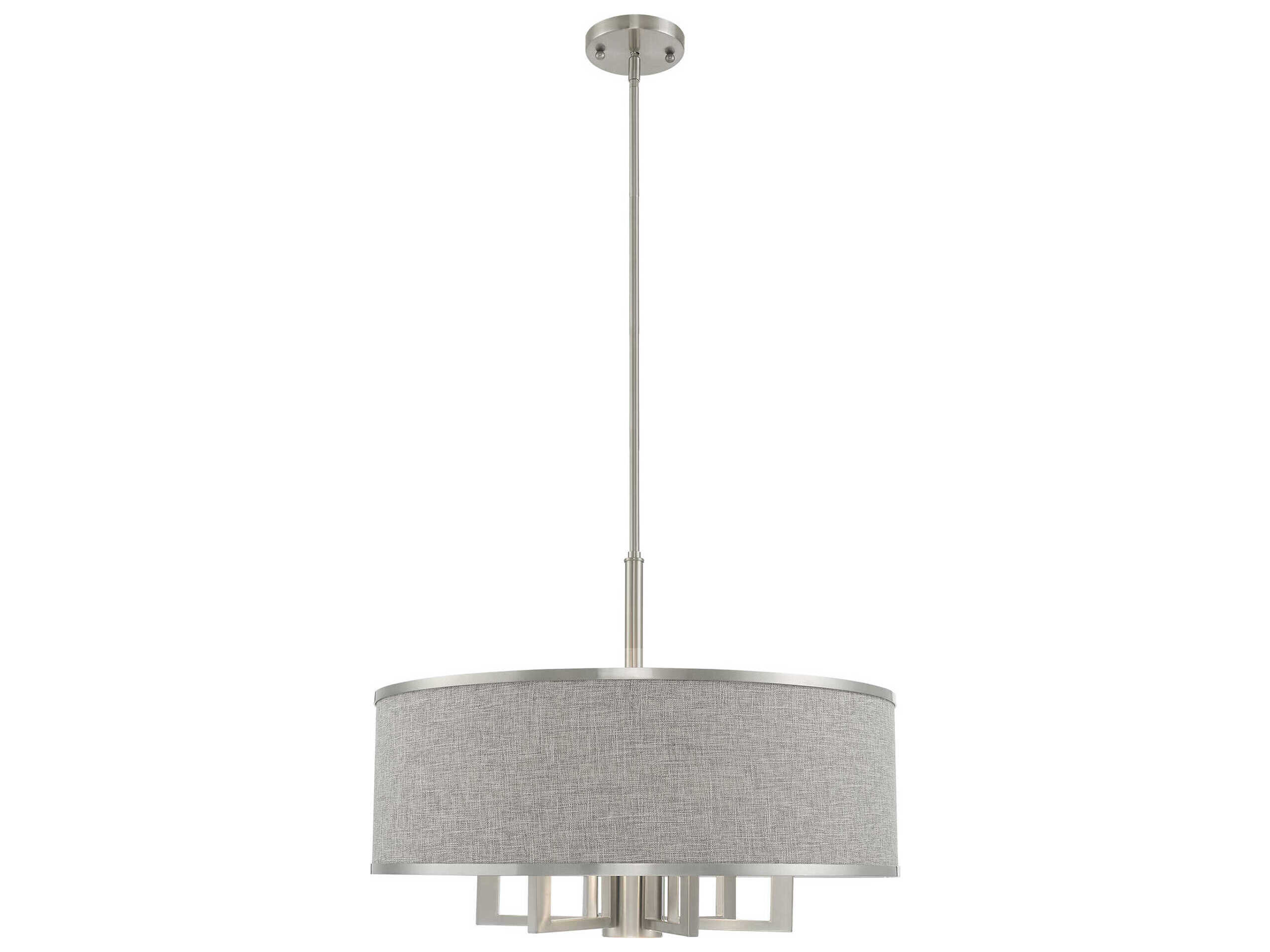 Livex Lighting Park Ridge 7-Light Brushed Nickel Candelabra Drum Chandelier
