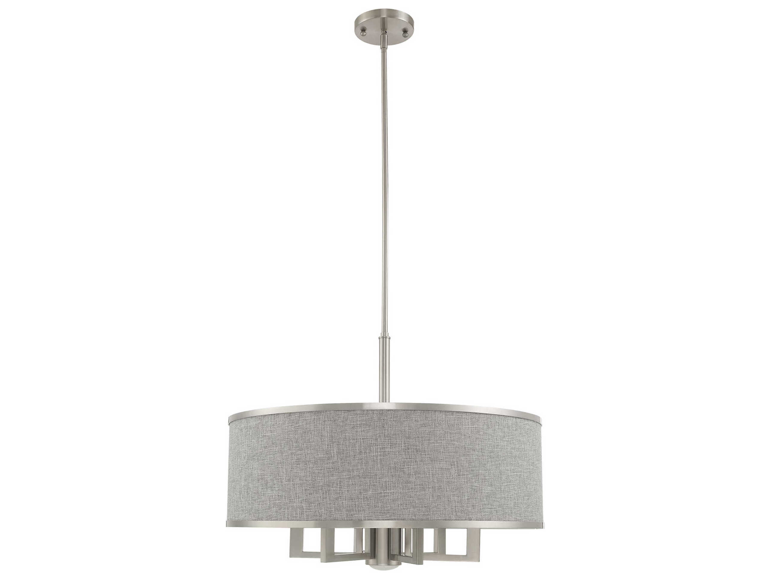 Livex Lighting Park Ridge 7-Light Brushed Nickel Candelabra Drum Chandelier
