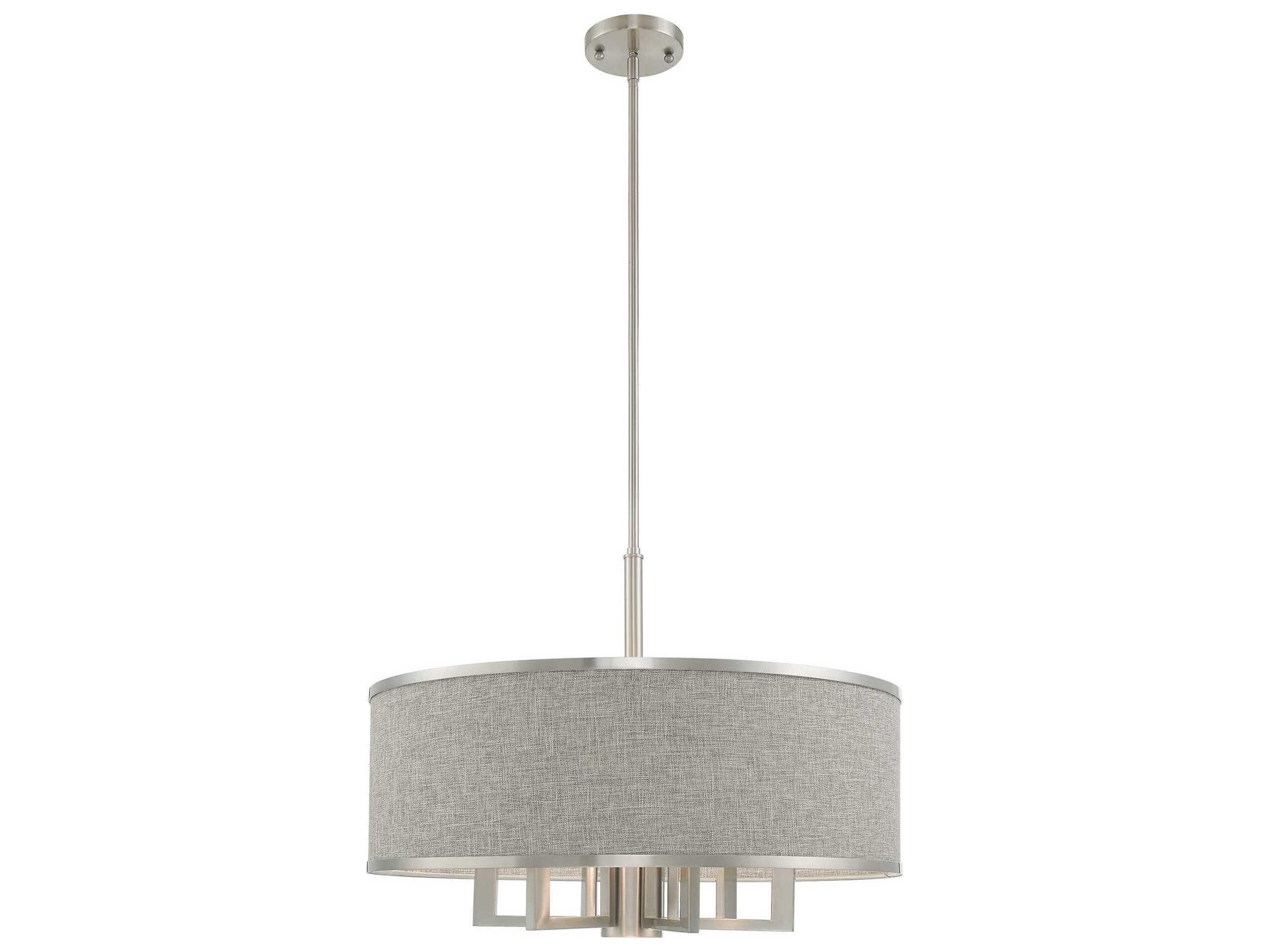 Livex Lighting Park Ridge 7-Light Brushed Nickel Candelabra Drum Chandelier